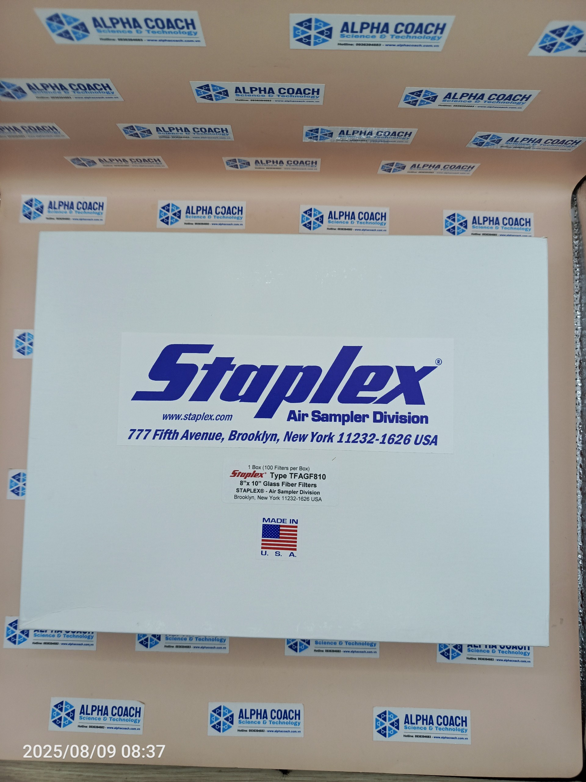 Giấy lọc bụi TSP, sợi thủy tinh, kích thước: 8 x10 (20.23 x 25.4 cm), mã TFAGF810, hãng STAPLEX - Mỹ