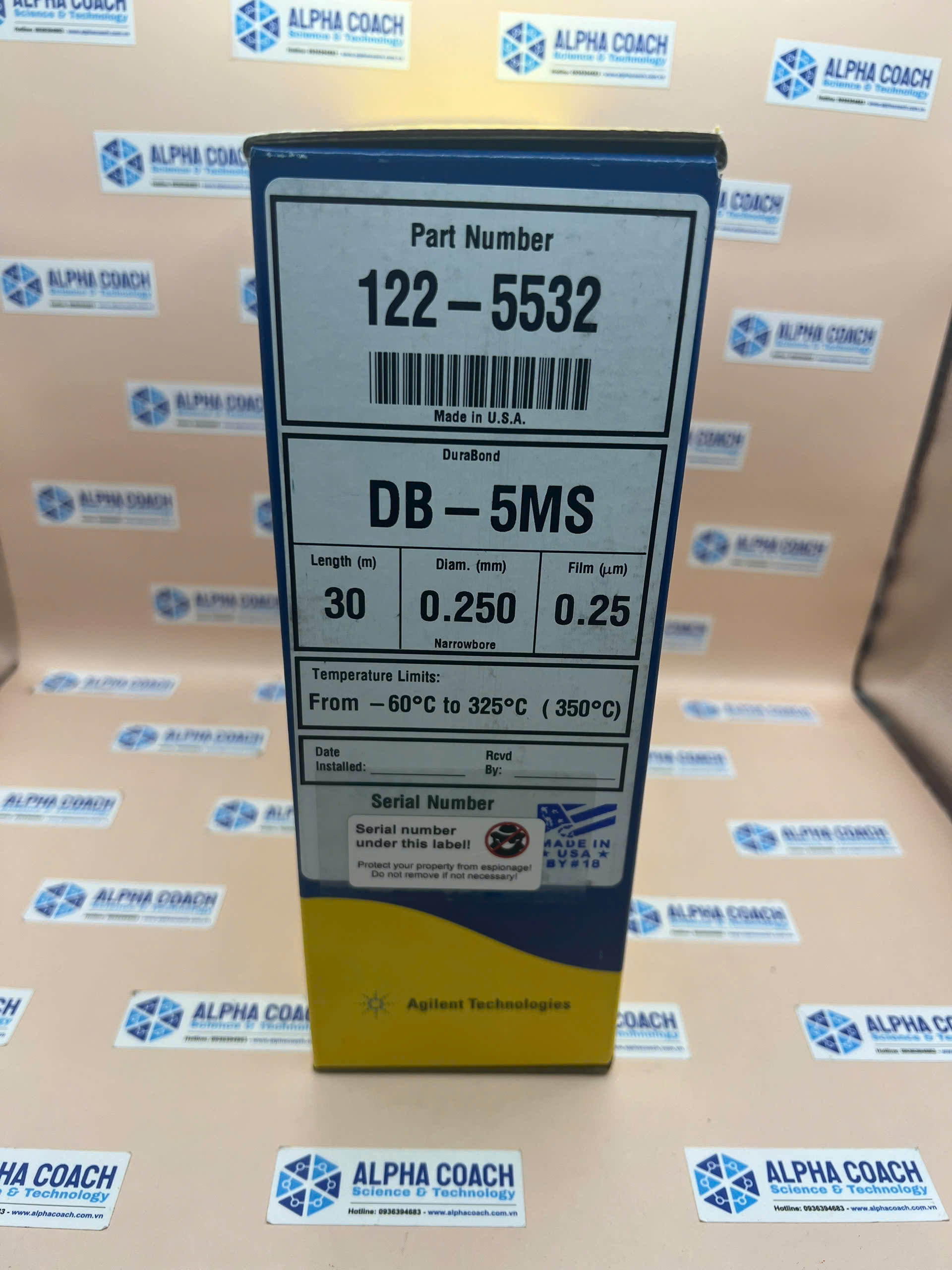 Cột sắc ký khí J&W DB-5ms 30 m x 0,25 mm, tương thích với các hệ thống ...