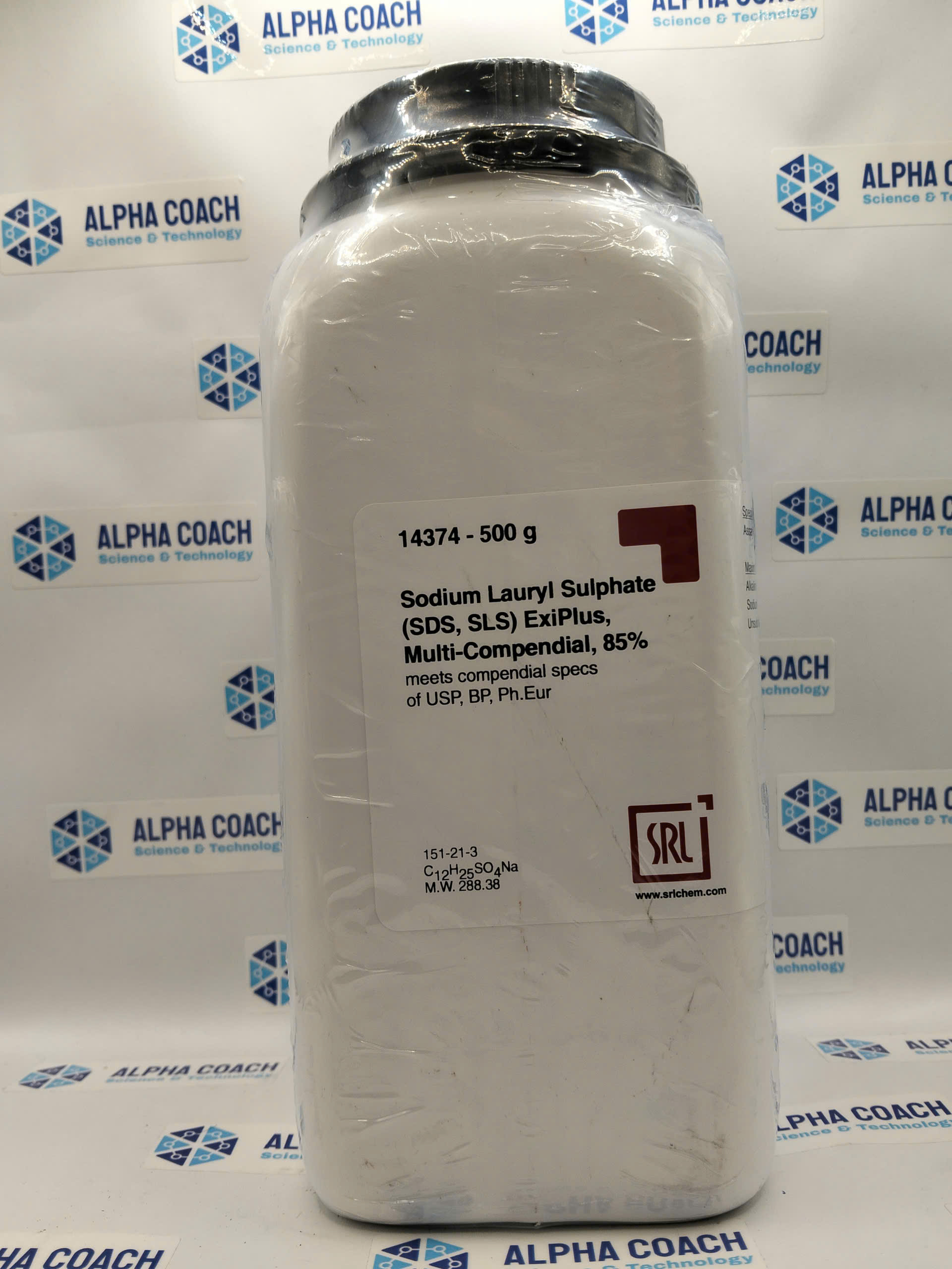  Hoá chất Sodium Lauryl Sulphate (SDS, SLS) ExiPlus, Multi-Compendial, 85%, mã: 14374, lọ 500g, hãng SRL, Ấn Độ
