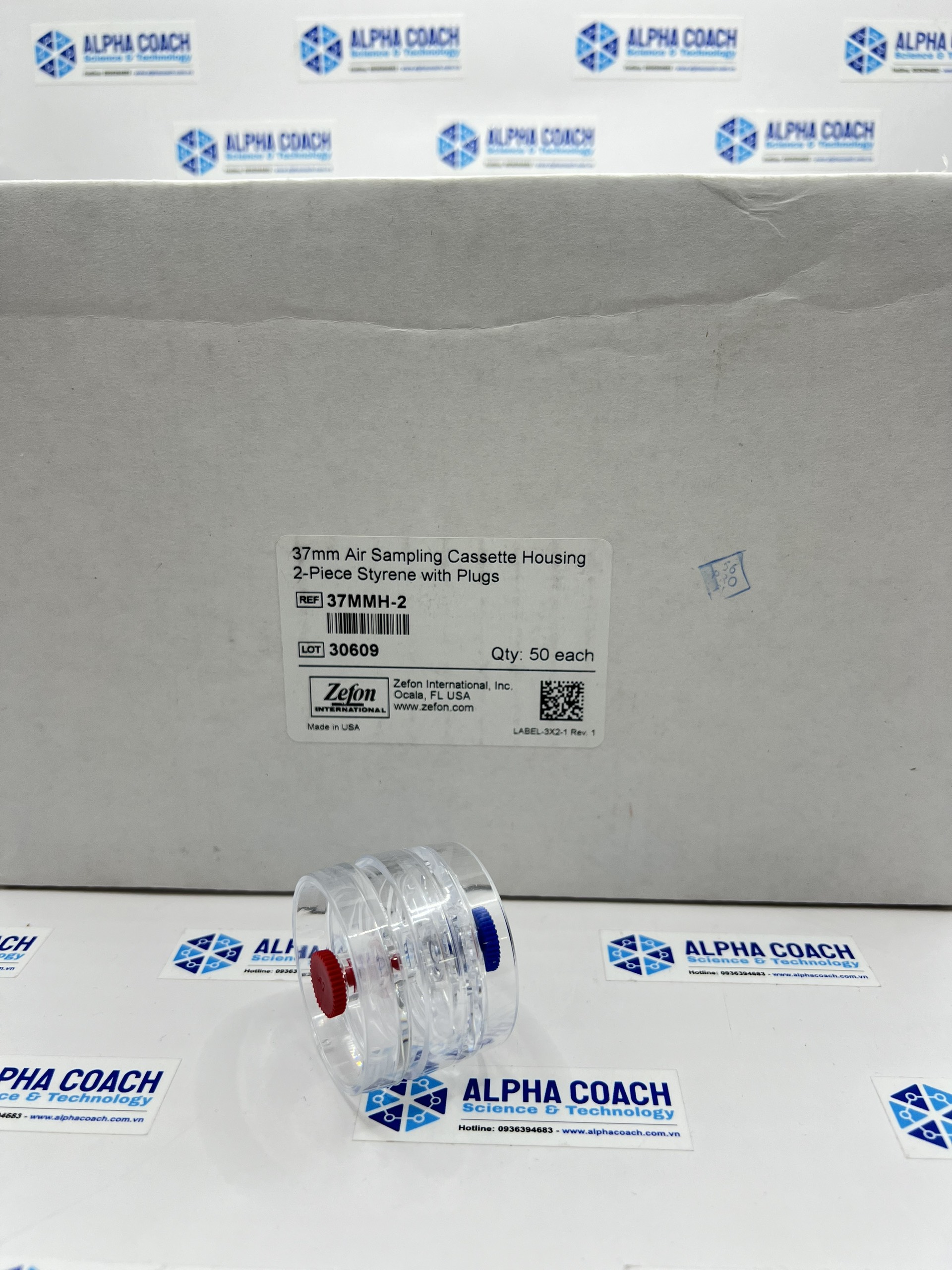 Khay đặt màng lọc 2 mảnh, vật liệu Styrene, đường kính 37mm, hãng Zefon, Mỹ