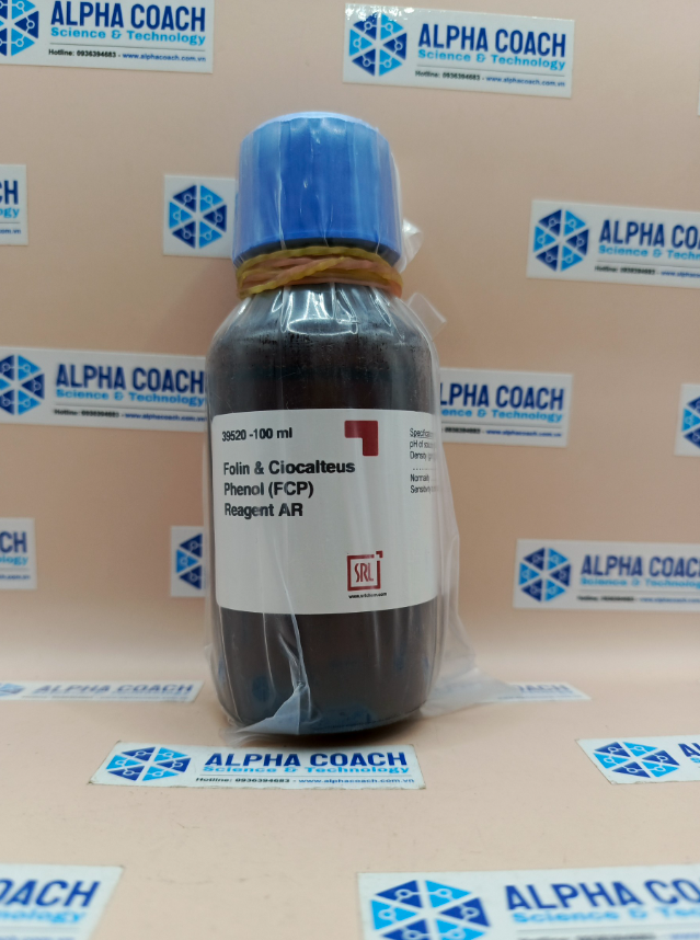 Hoá chất Folin & Ciocalteus Phenol (FCP) Reagent AR, lọ 100mL, hãng SRL, Ấn Độ