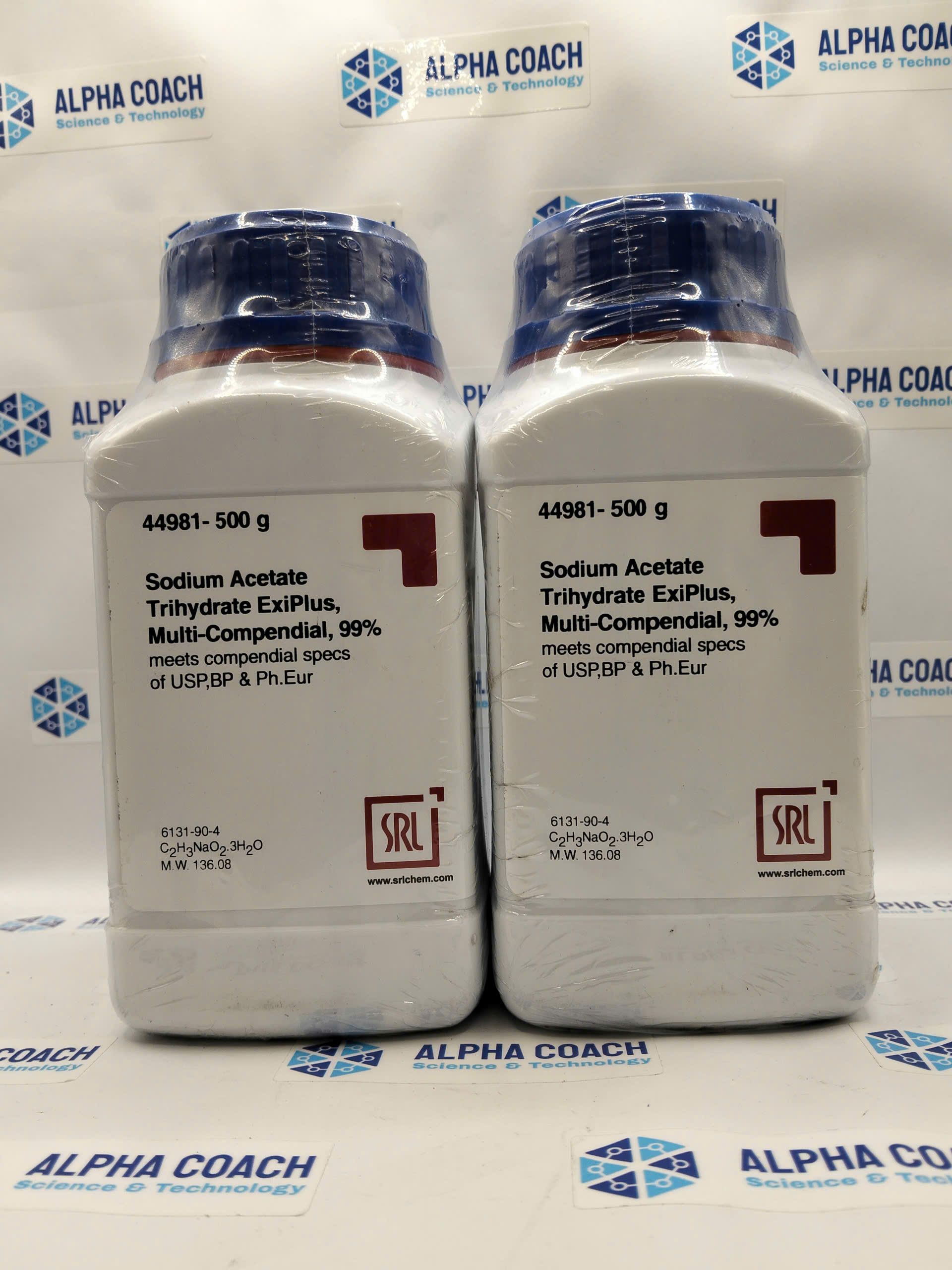 Hoá chất Sodium Acetate Trihydrate ExiPlus, Multi-Compendial, 99%,  mã: 44981, lọ 500g, hãng SRL, Ấn Độ