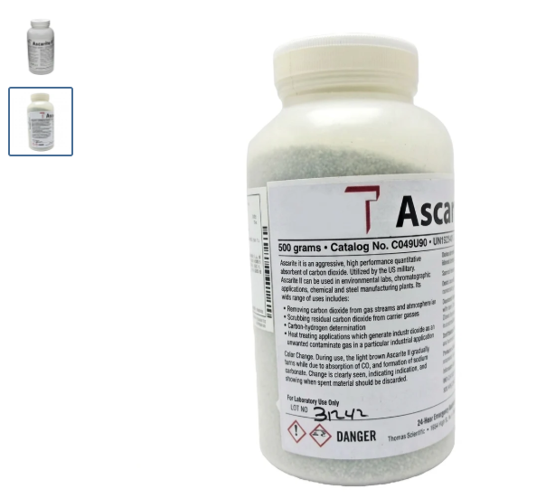 Ascarite® – Chất hấp thụ khí CO₂ – Mã #3014032163, 500g/chai, HORIBA Scientific, Nhật Bản