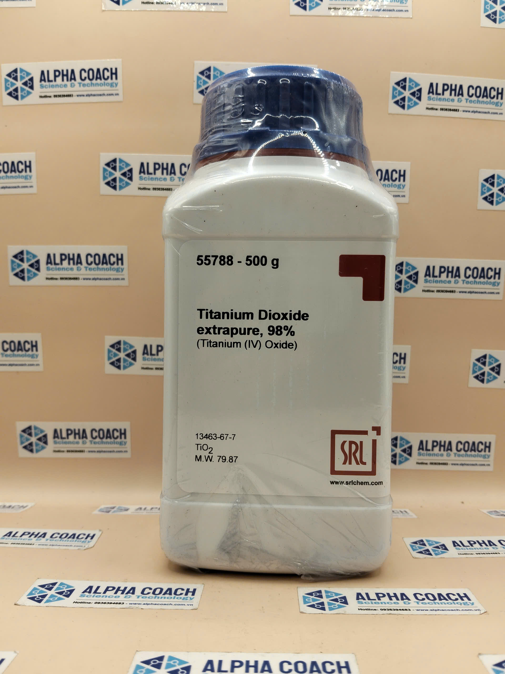 Hoá chất Titanium Dioxide extrapure, 98%, chai 500g, hãng SRL, Ấn Độ