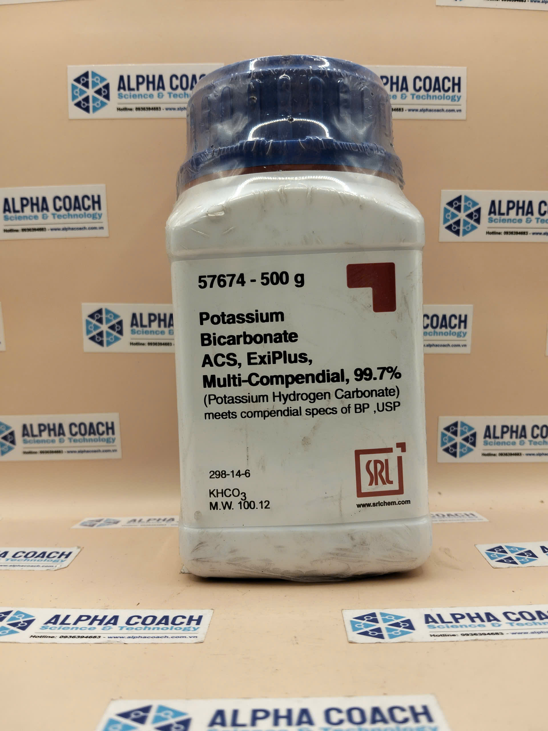 Hoá chất Potassium Bicarbonate ExiPlus, Multi-Compendial, 99.7%, chai 500g, hãng SRL, Ấn Độ