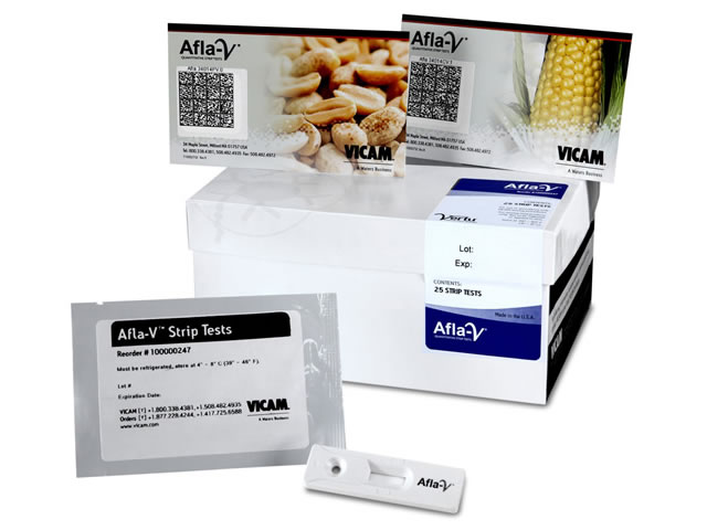 Strip test Afla-V có mã vạch (Afla-V Strips w/Barcode) (hạt hướng dương, có và không vỏ), mã 100000247GJ, Hãng Vicam, Mỹ