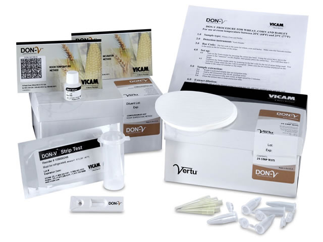 Bộ kit strip test định lượng Deoxynivalenol DON-V Kit 25 Tests (Room Temperature), cho Light DDGS, mã 176002072DG, Hãng Vicam, Mỹ