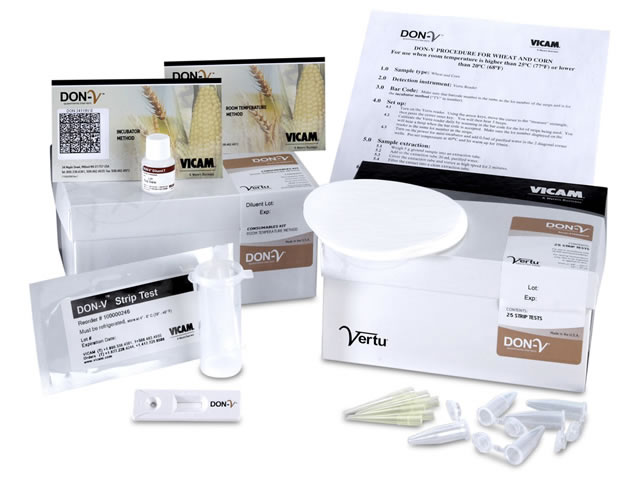 Bộ kit strip test định lượng Deoxynivalenol DON-V Kit-T 25 Tests (Incubator), cho ngô/lúa mì, mã 176003196TV, Hãng Vicam, Mỹ