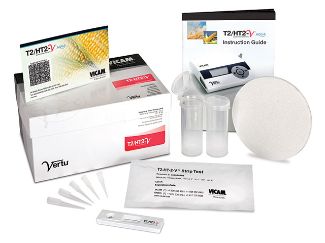 Bộ kit strip test định lượng độc tố T-2 và HT-2 T2/HT2-V AQUA Kit, cho ngô, mã 176004555CQ, Hãng Vicam, Mỹ