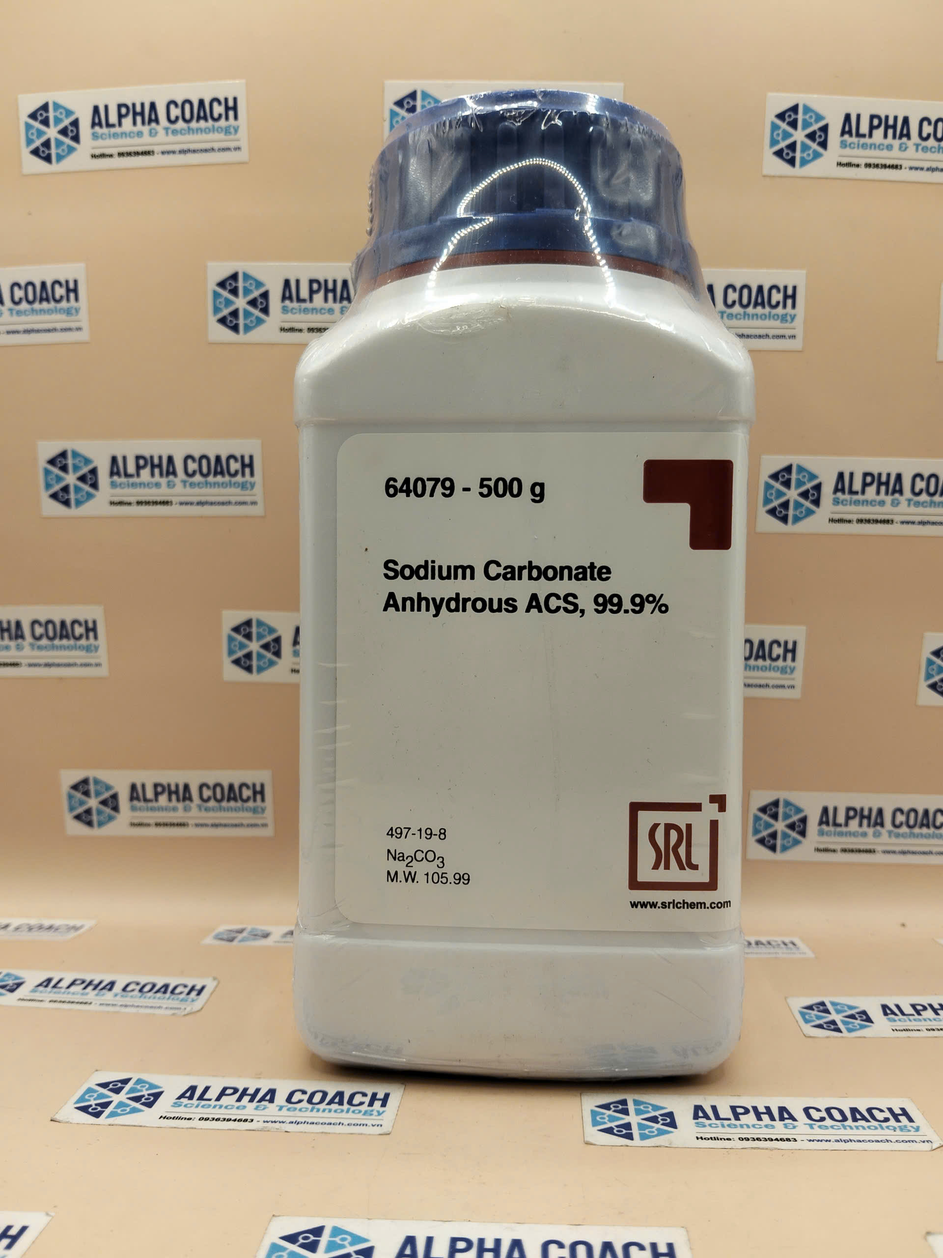 Hoá chất Sodium Carbonate Anhydrous ACS, 99.9%, chai 500g, hãng SRL, Ấn Độ