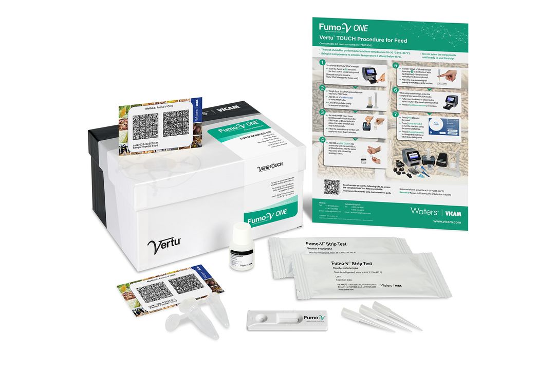 Bộ kit strip test định lượng Fumonisin Fumo-V ONE Kit, cho thức ăn chăn nuôi, thức ăn thú cưng, mã 176005363D, Hãng Vicam, Mỹ