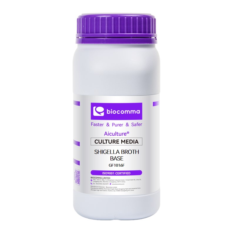 Môi trường vi sinh Shigella Broth Base, chai 500g, mã GF1016F, hãng Biocomma, TQ