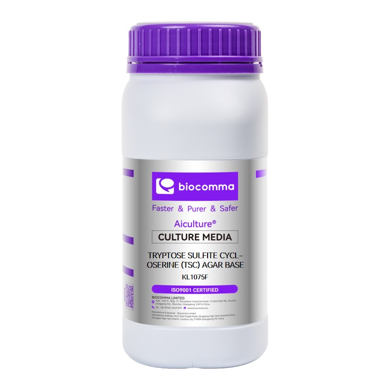 Môi trường vi sinh dạng hạt Tryptose Sulfite Cycloserine (TSC) Agar Base, Granulated, chai 500g, mã KL1075F, hãng Biocomma, TQ