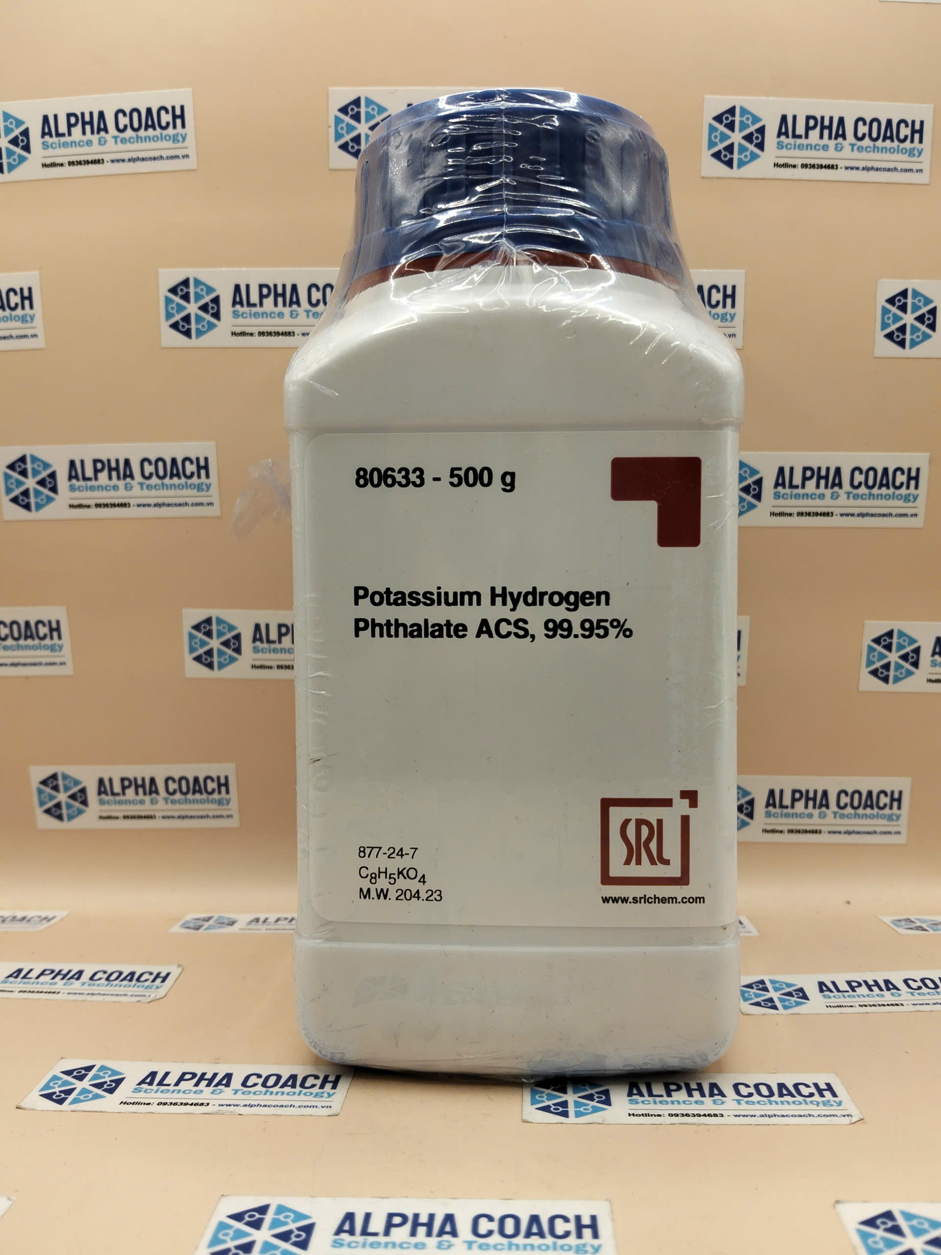 Hoá chất Potassium Hydrogen Phthalate ACS, 99.95%, chai 500g, hãng SRL, Ấn Độ
