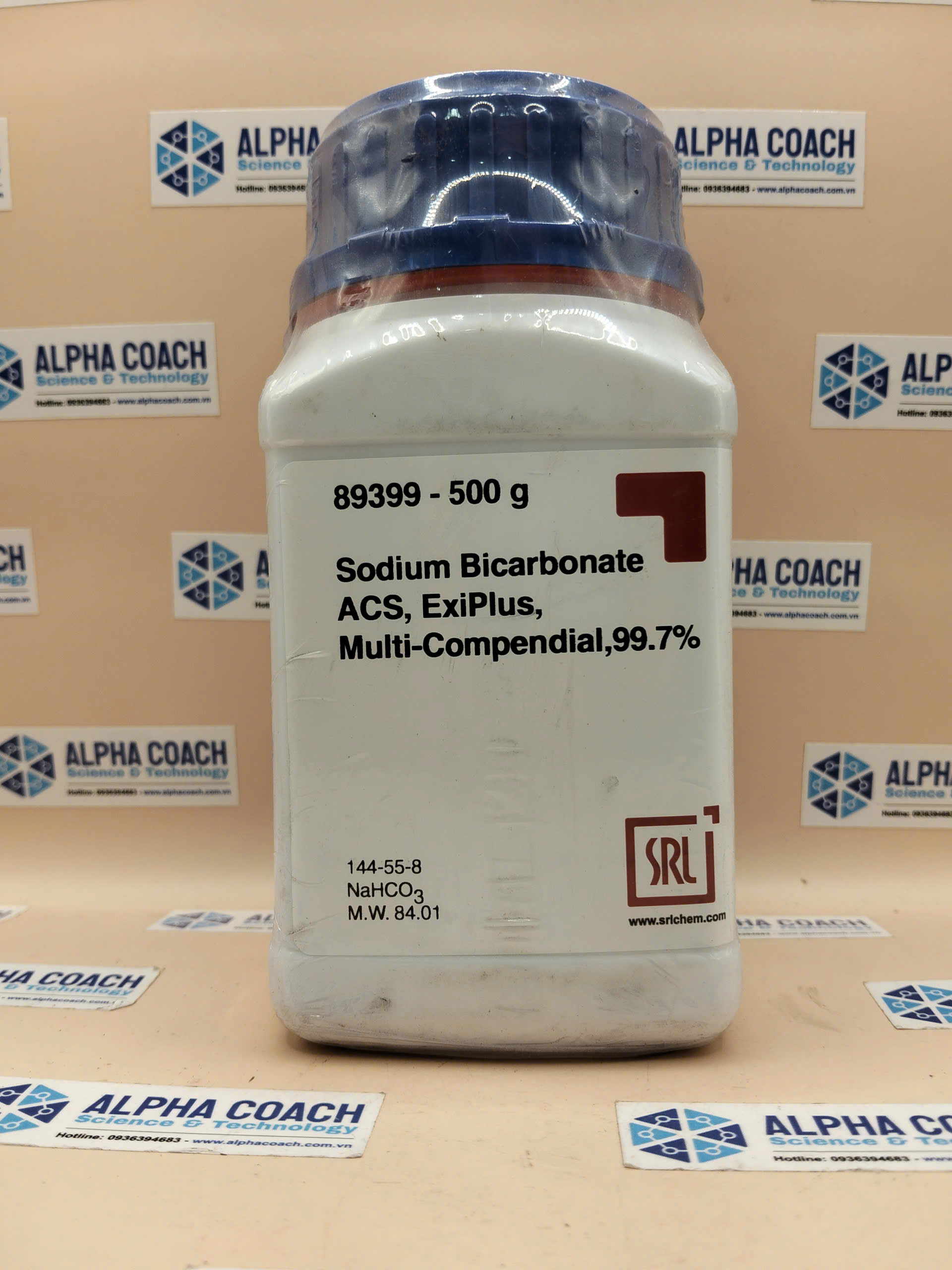 Hoá chất Sodium Bicarbonate ACS, ExiPlus, Multi-Compendial, 99.7%, chai 500g, hãng SRL, Ấn Độ