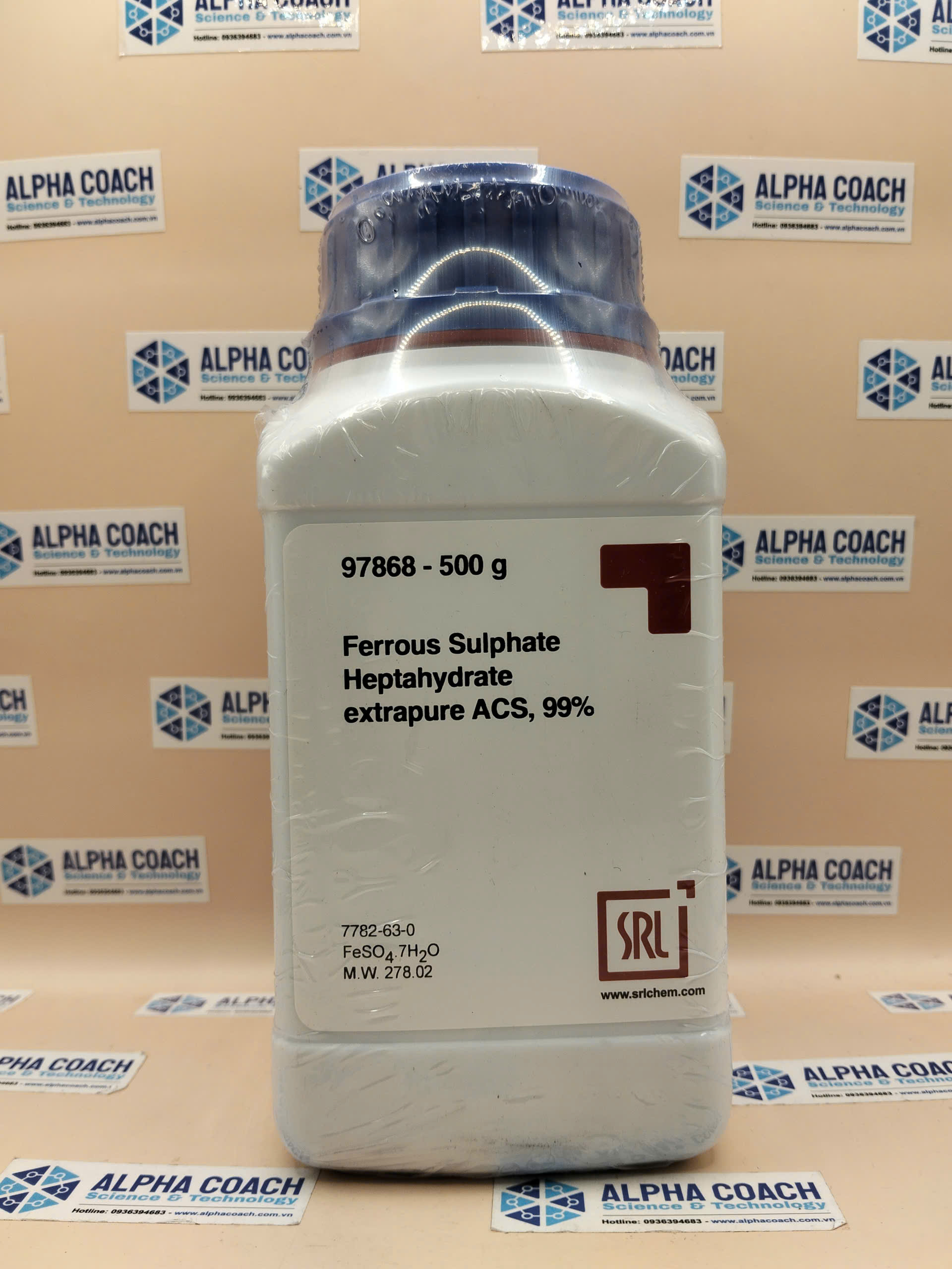 Hoá chất Ferrous Sulphate Heptahydrate ACS, 99%, chai 500g, hãng SRL, Ấn Độ