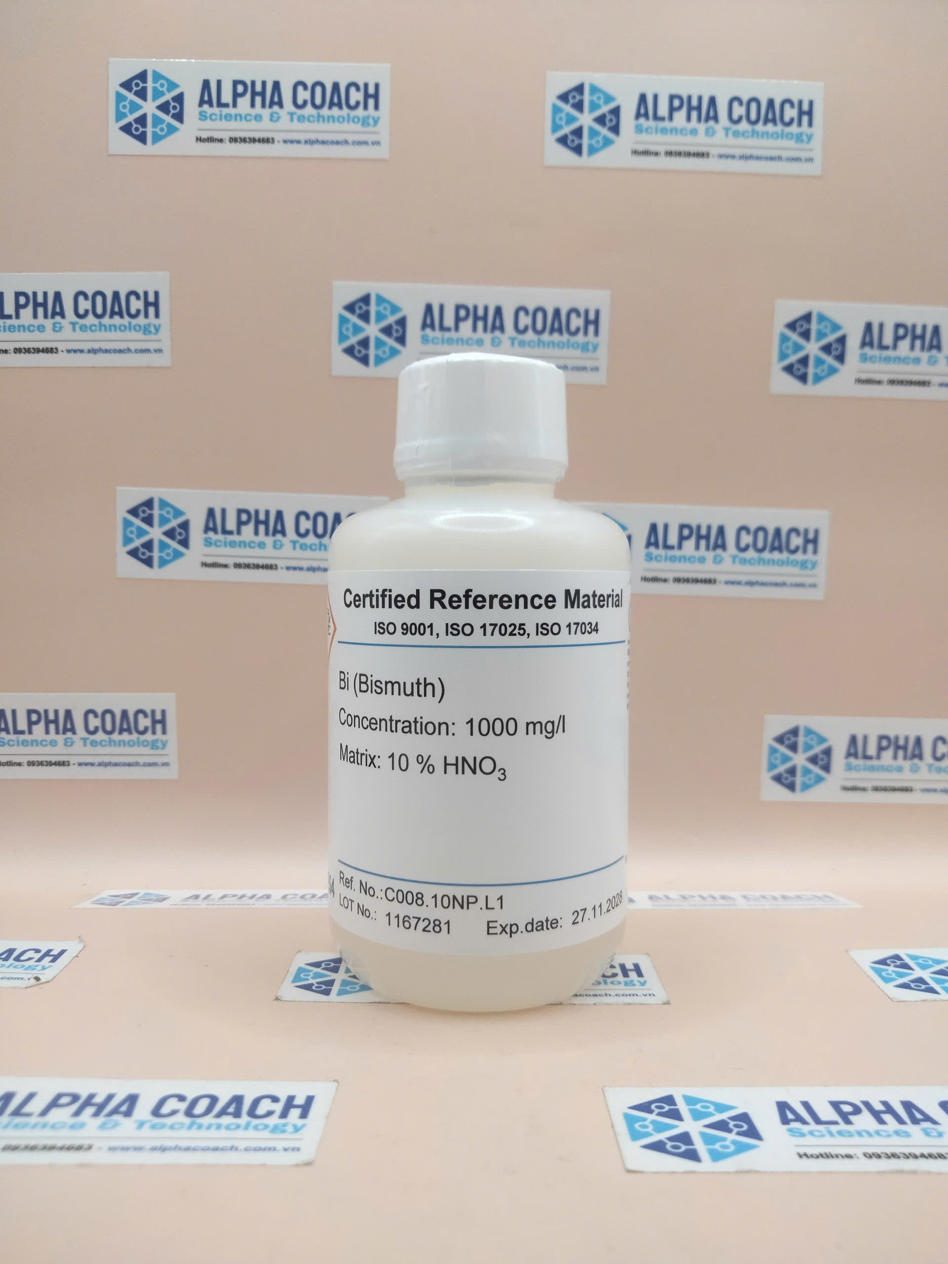 Dung dịch chuẩn ICP - Bismuth Bi - 1000 mg/l, mã C008.10NP.L1, hãng CPAchem, Bungari