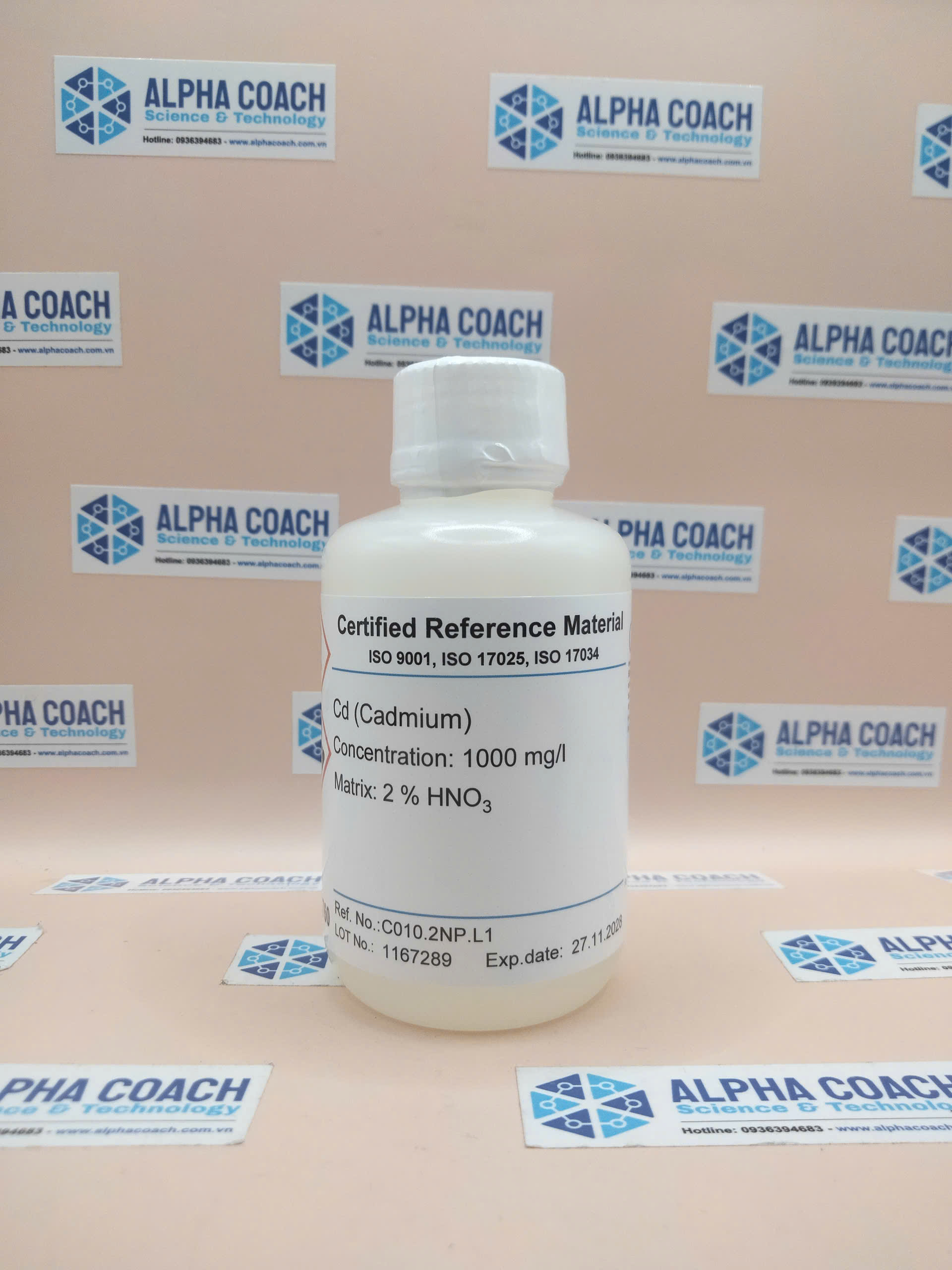 Dung dịch chuẩn ICP - Cadmium Cd - 1000 mg/l, mã C010.2NP.L1, hãng CPAchem - Bungari