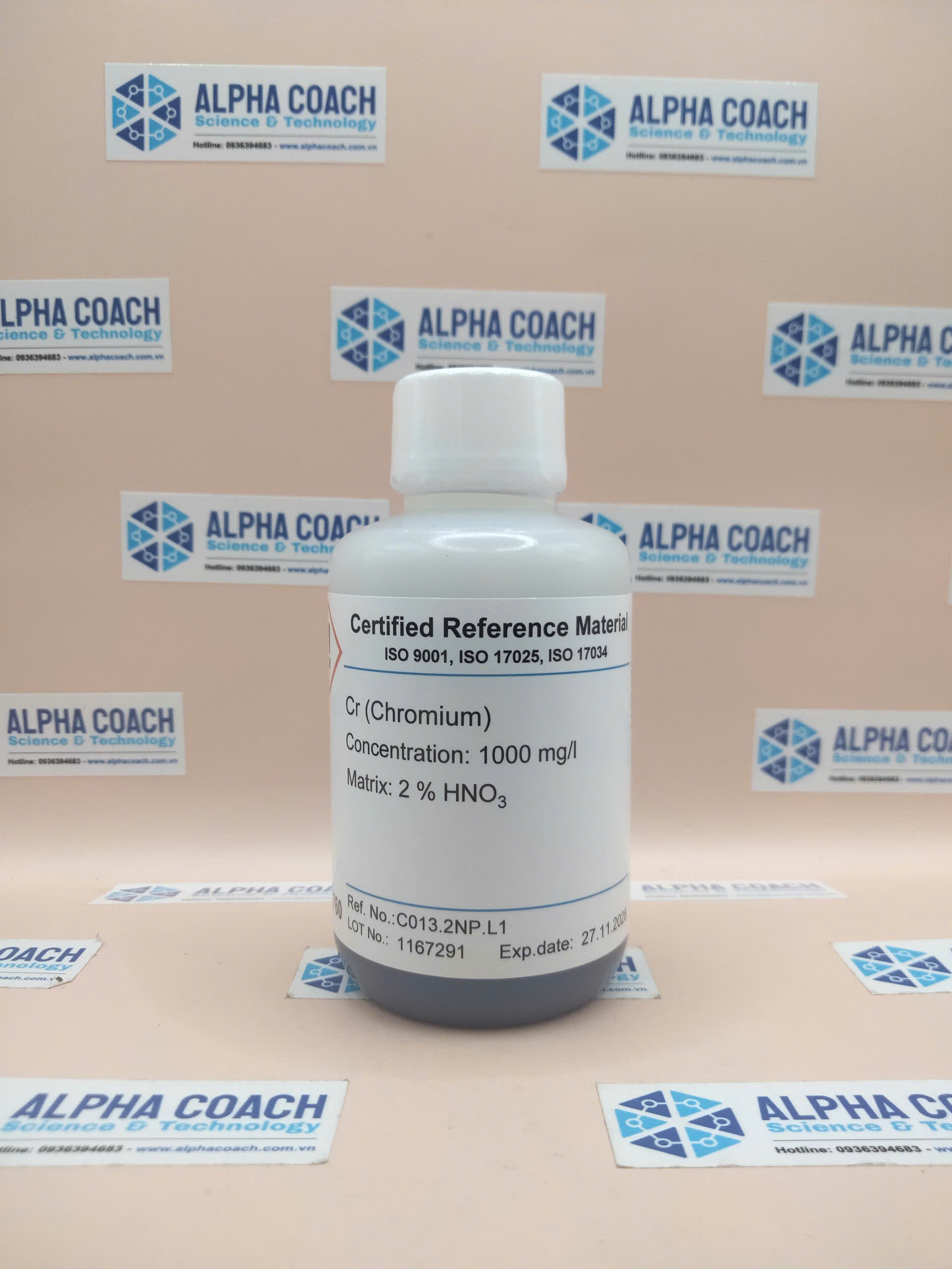 Dung dịch chuẩn Chromium (Cr) 1000mg/L cho ICP, mã C013.2NP.L1, CPAchem - Bungari