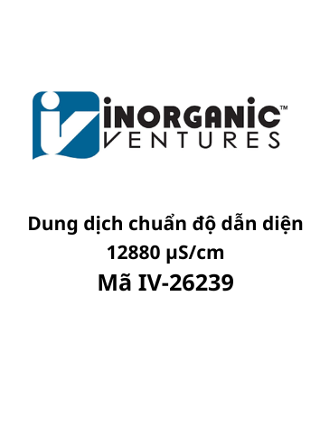 Dung dịch chuẩn độ dẫn diện 12880 µS/cm, mã IV-26239, Chai 1000 mL. Hãng IV, Mỹ