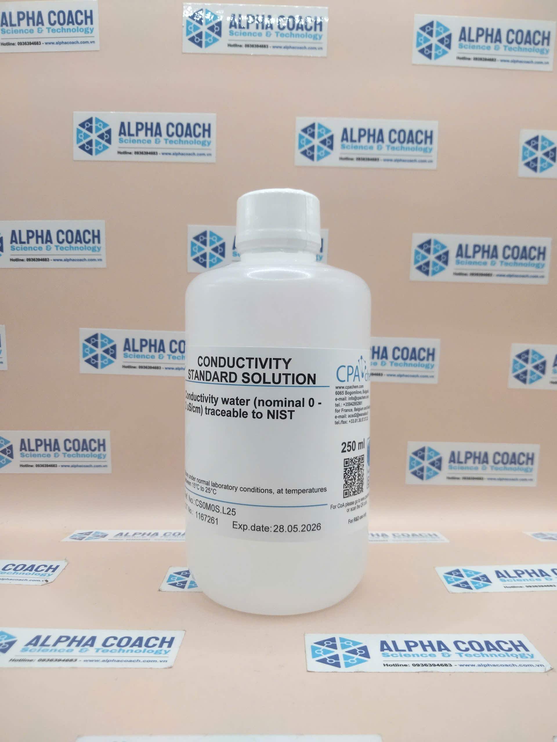 Dung dịch chuẩn Độ dẫn 0-2uS/cm, chai 250mL, CPAchem