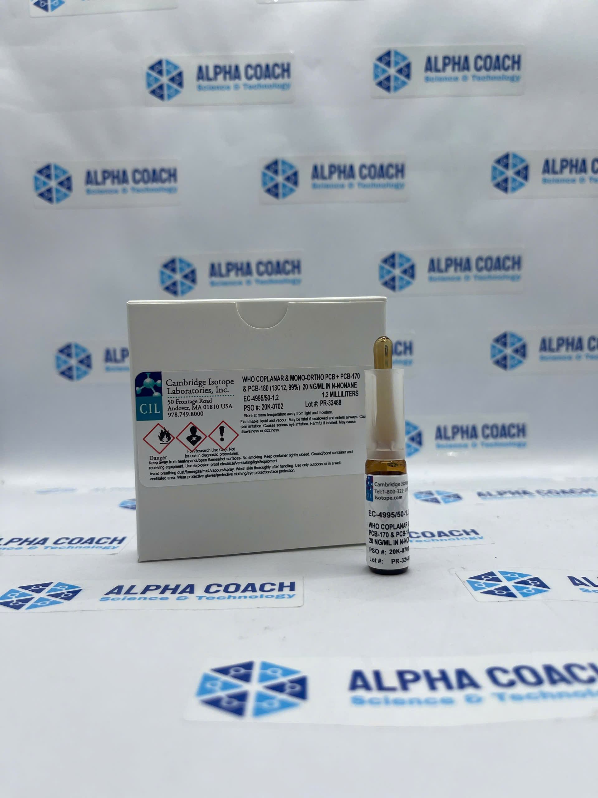 Dung dịch chuẩn WHO Coplanar and Mono-Ortho PCB + PCB-170 and PCB-180, mã EC-4995/50-1.2, lọ 1.2ml, hãng CIL, Mỹ