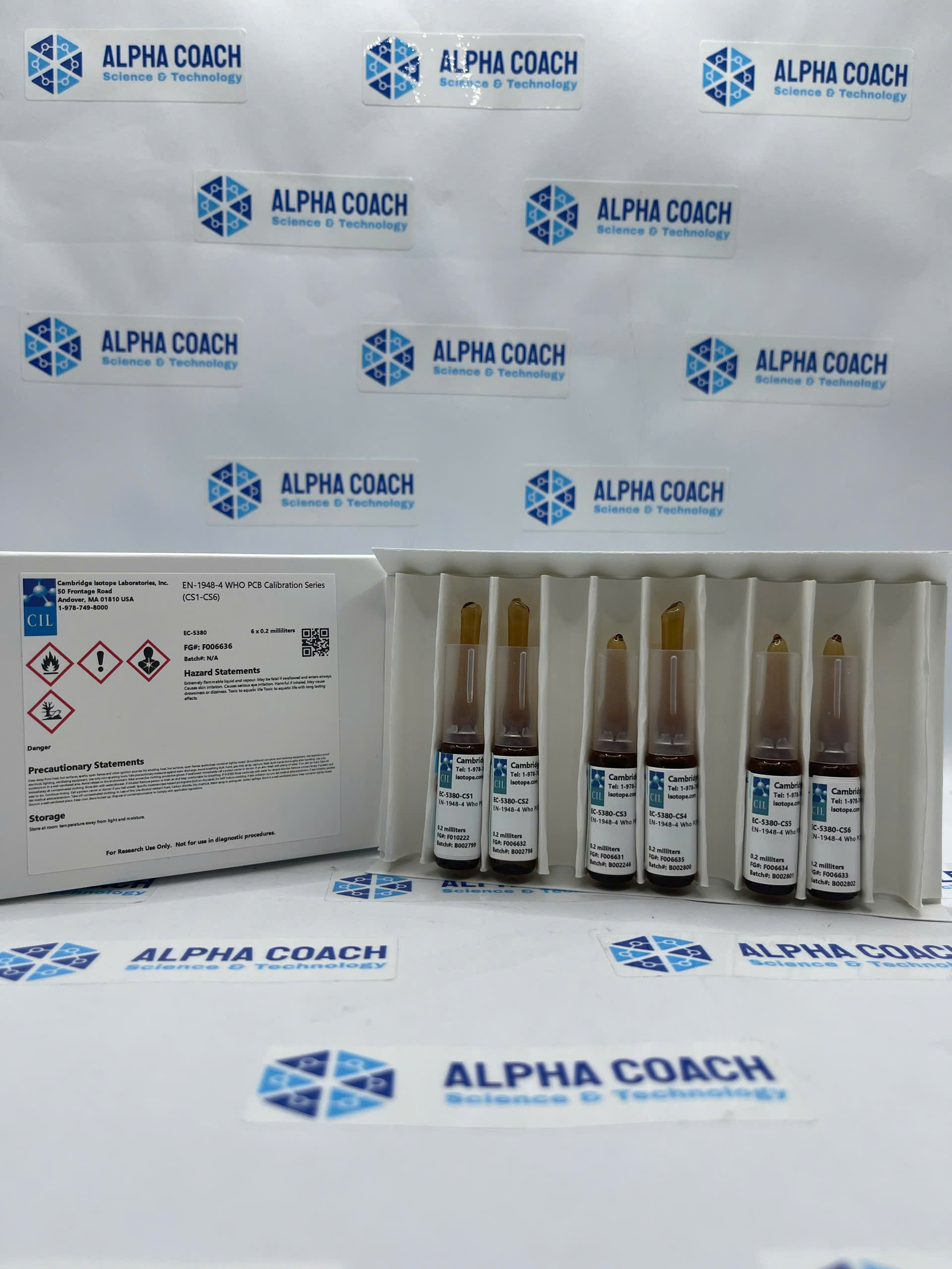 Dung dịch chuẩn EN-1948-4 WHO PCB Calibration Series (CS1-CS6), mã EC-5380, 6 x 0.2 mL/ hộp, hãng CIL