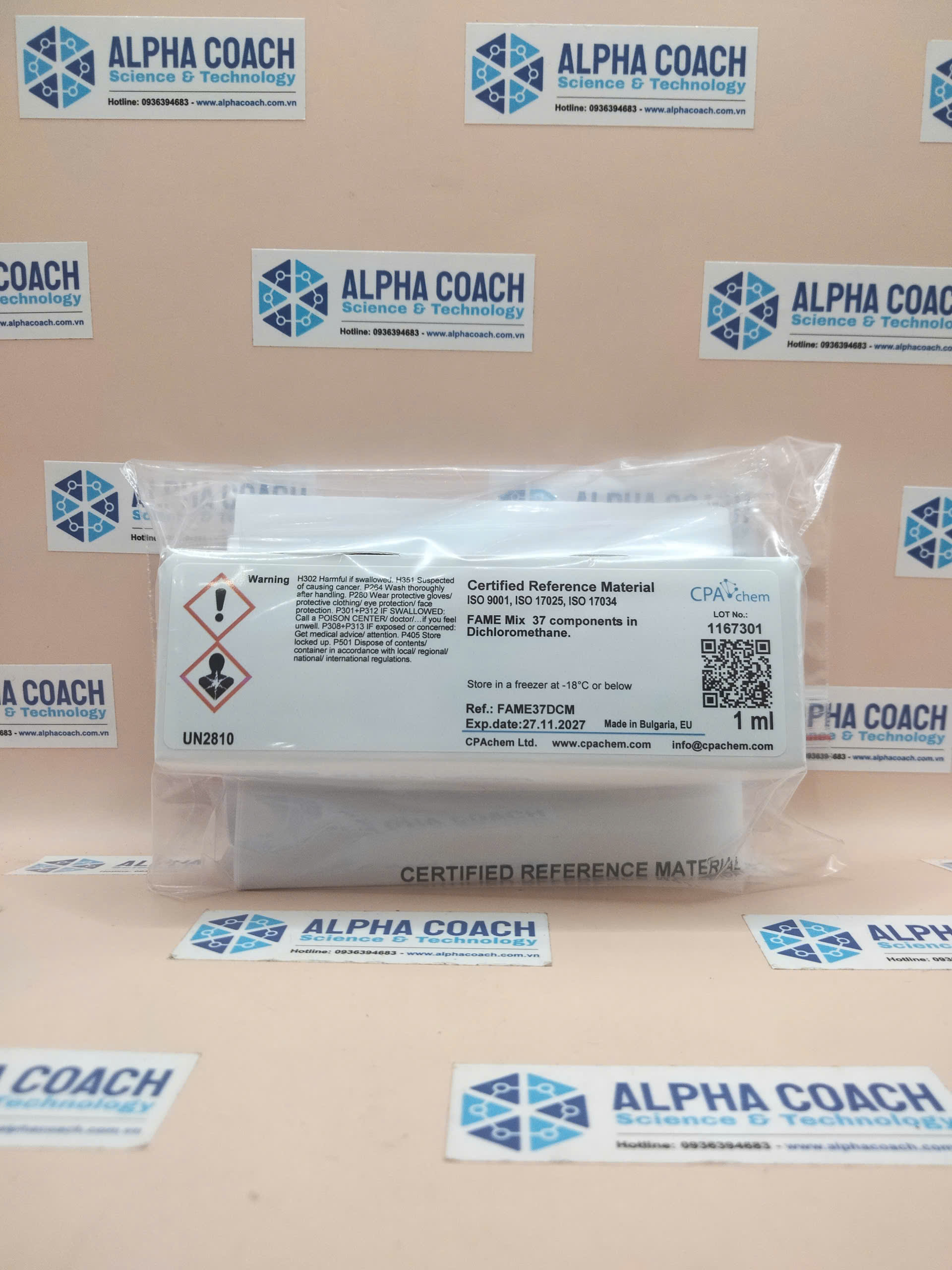 Dung dịch chuẩn FAME Mix, mã FAME37DCM, lọ 1ml, hãng CPAchem, Bungari 