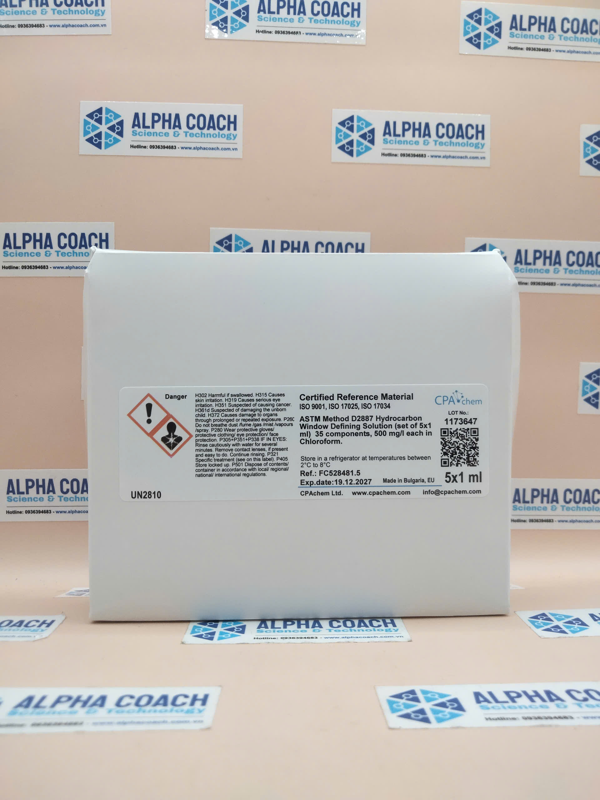 Dung dịch chuẩn ASTM Method D2887 500mg/l, mã FC528481.5, lọ 5 ml, hãng CPAchem, Bungari