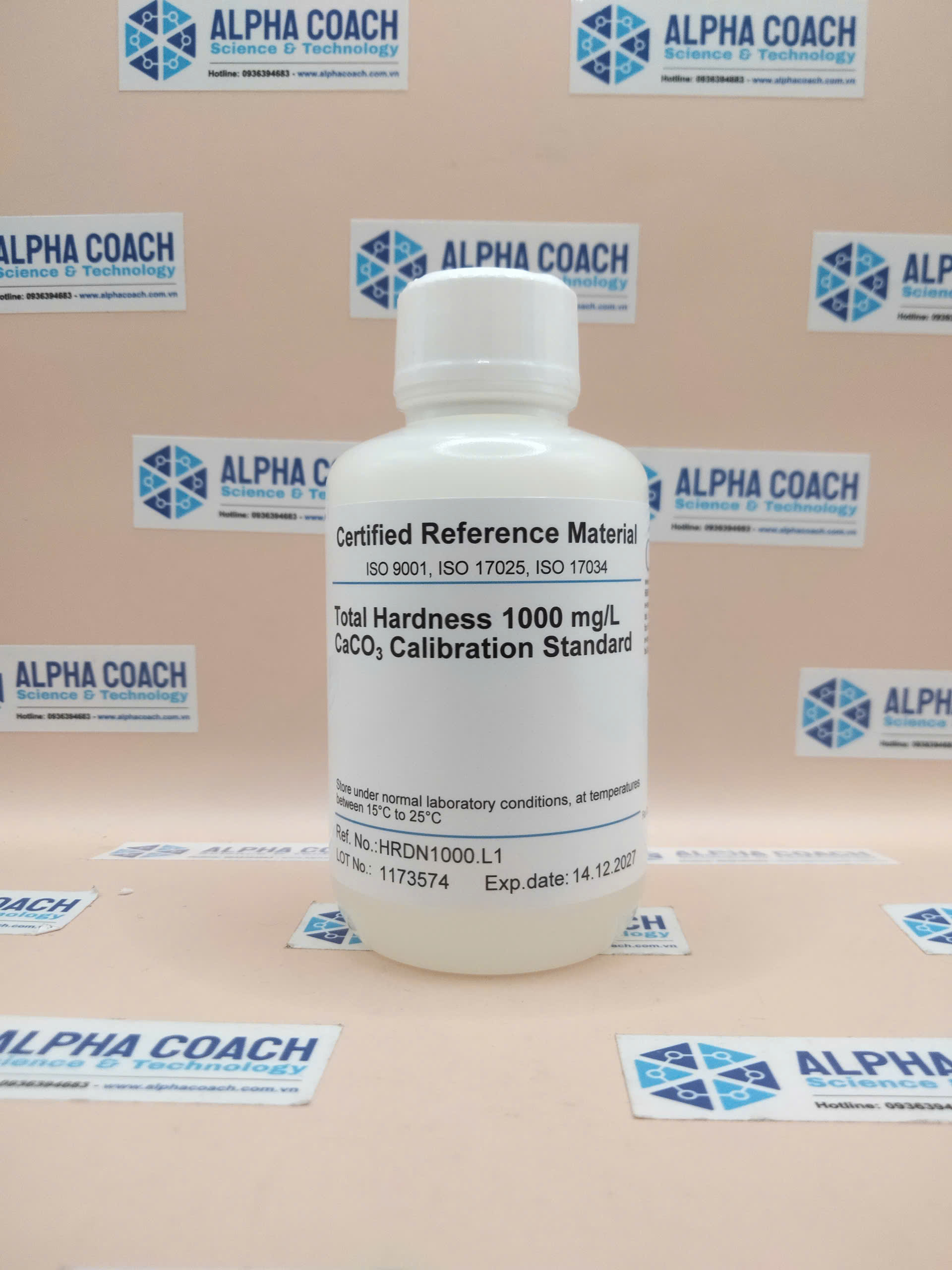 Dung dịch chuẩn Tổng độ cứng - Total Hardness 1000 mg/L CaCO3, mã HRDN1000.L1, hãng CPAchem - Bungari