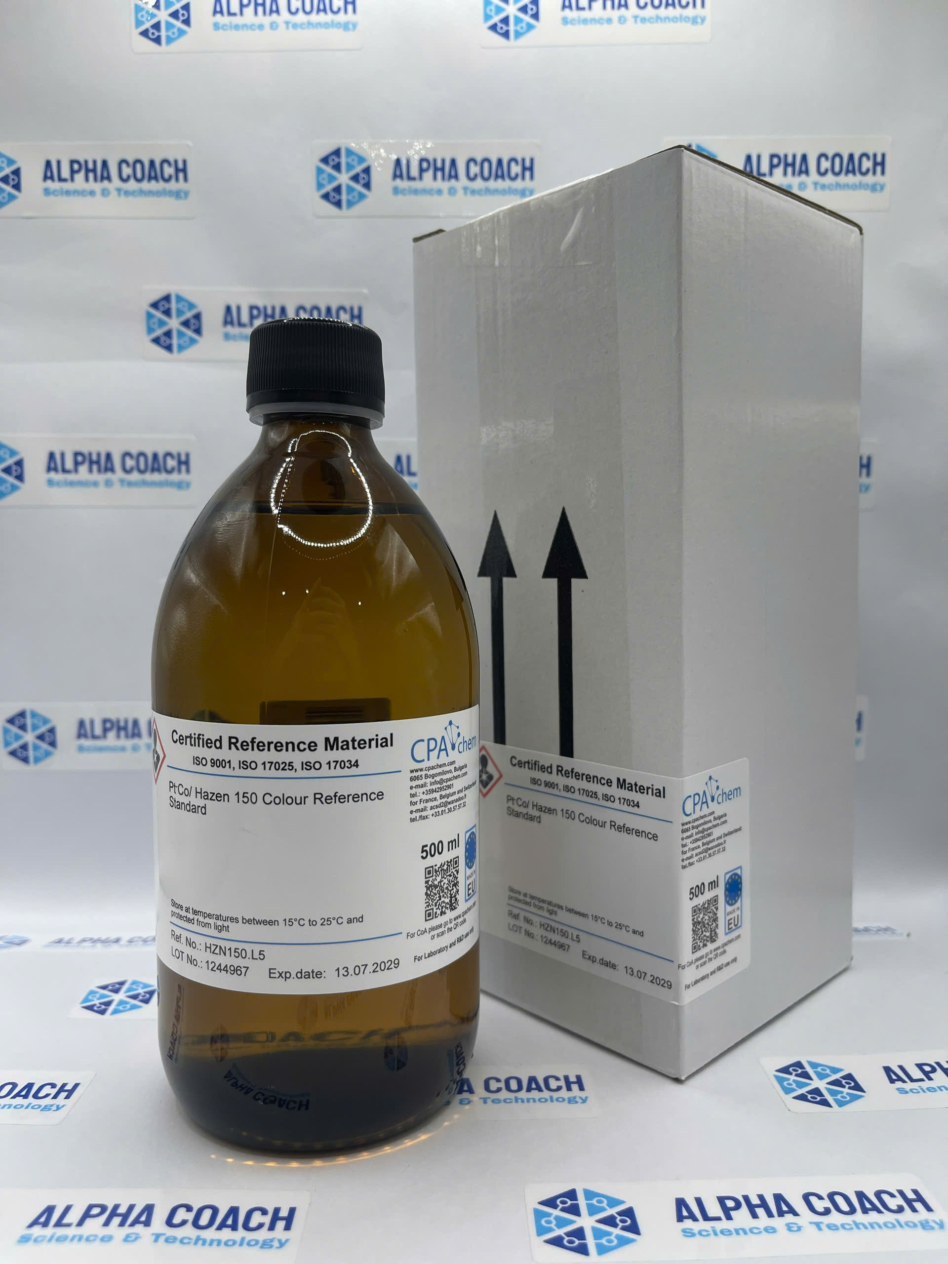 Dung dịch chuẩn Độ màu 150 Pt-Co, chai 500mL, CPAchem