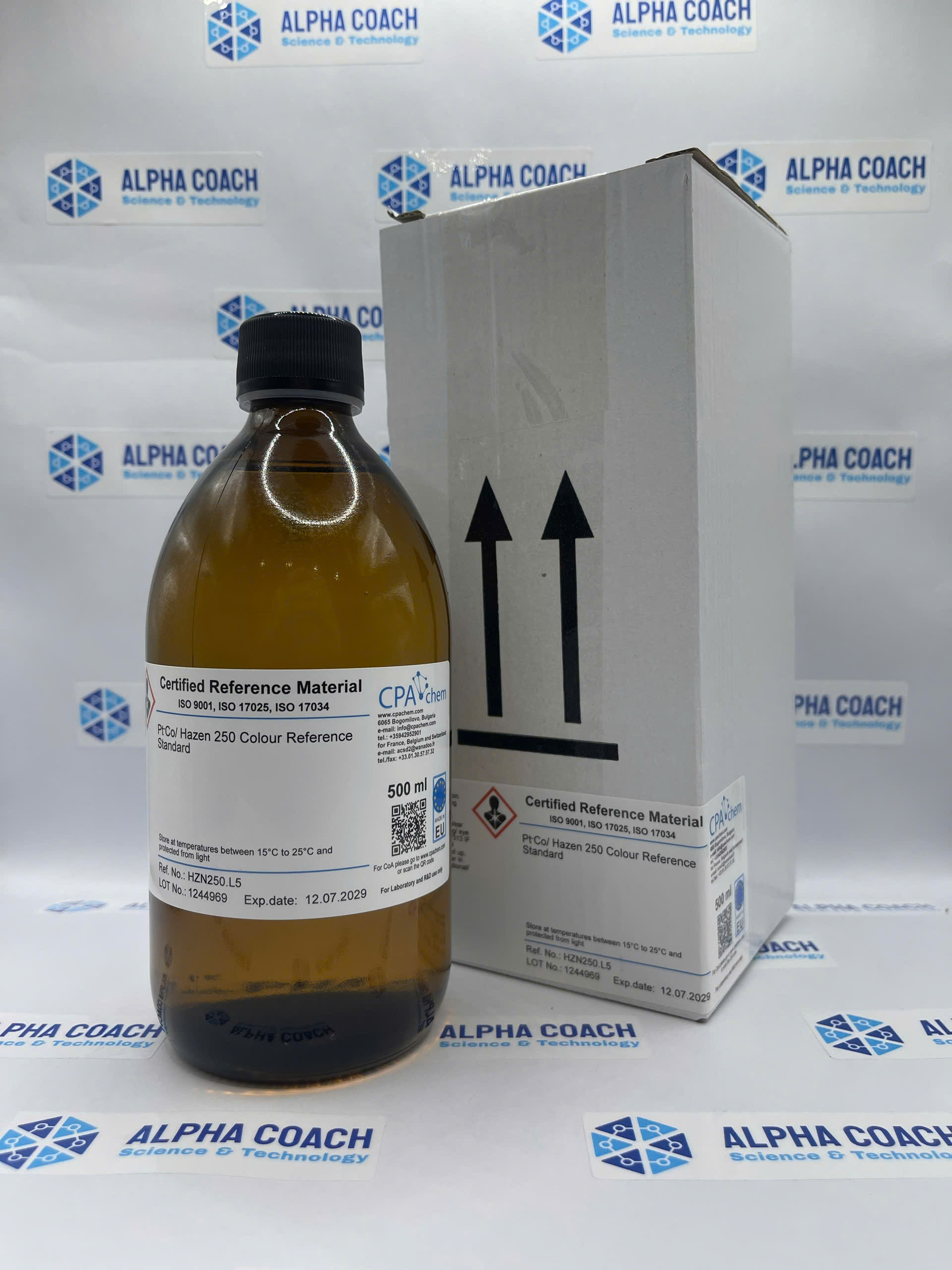 Dung dịch chuẩn Độ màu 250 Pt-Co, mã HZN250.L5, hãng CPAchem, Bungari