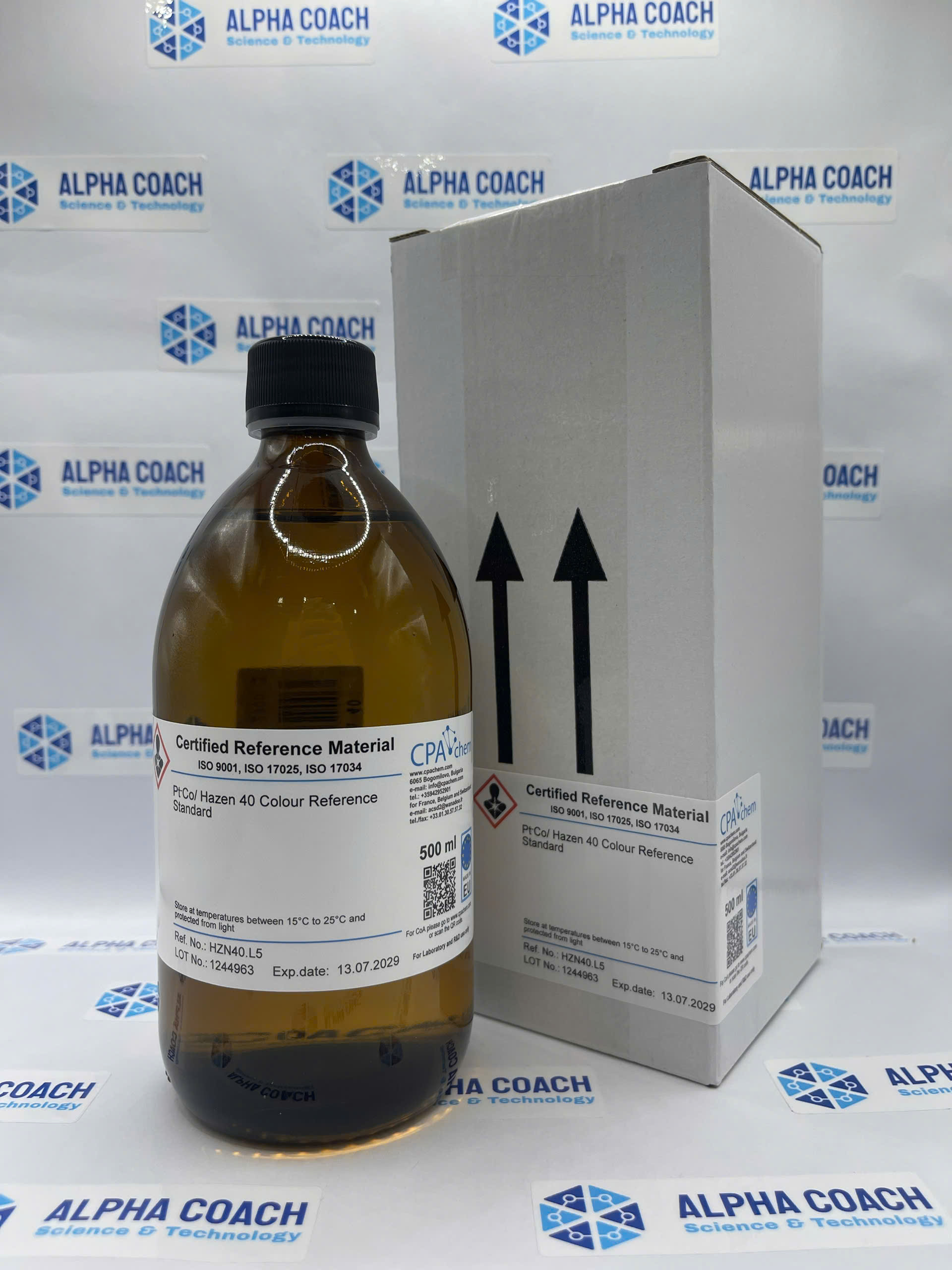 Dung dịch chuẩn Độ màu 40 Pt-Co, mã HZN40.L5, hãng CPAchem - Bungari