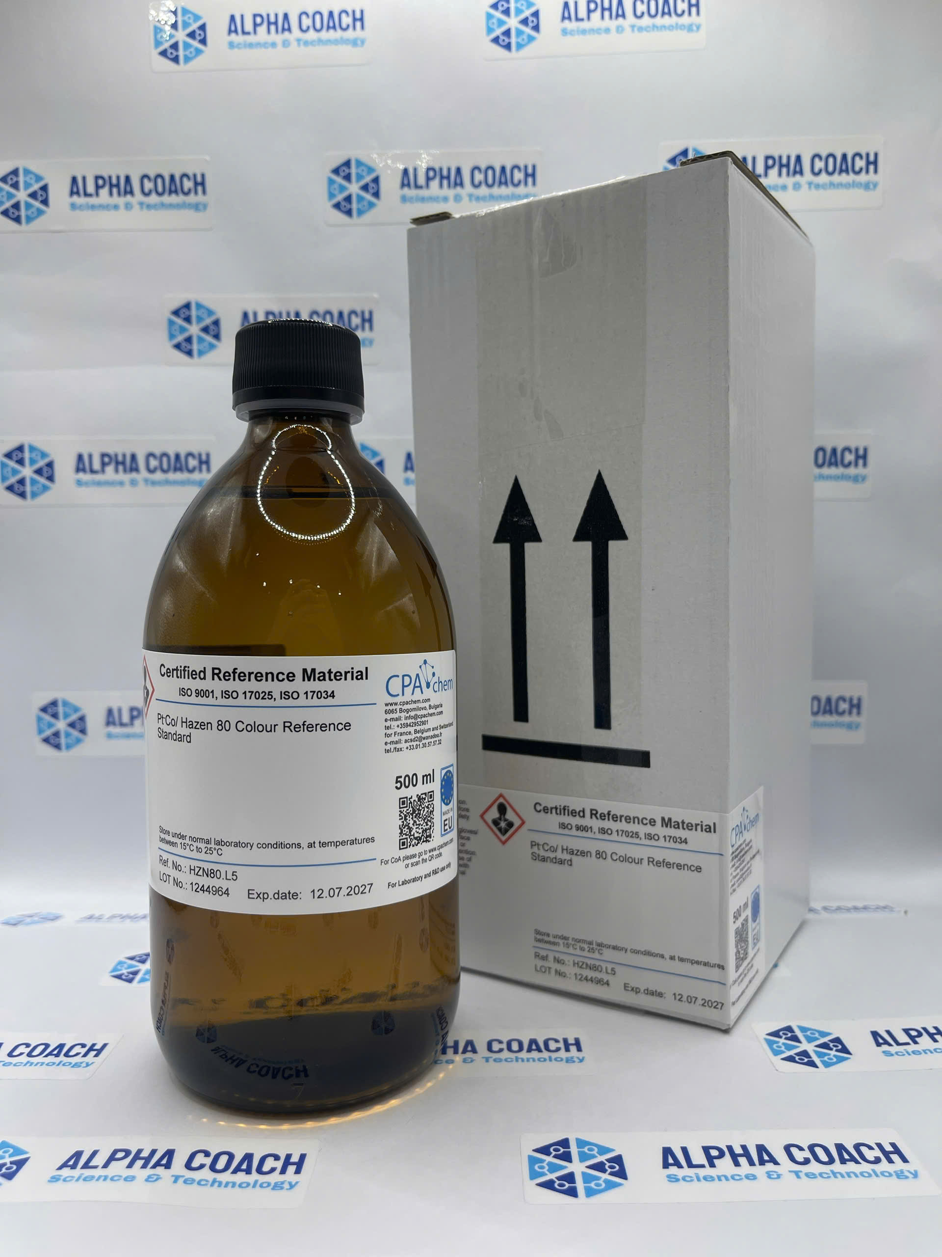 Dung dịch chuẩn Độ màu 80 Pt-Co, mã HZN80.L5, hãng CPAchem, Bungari