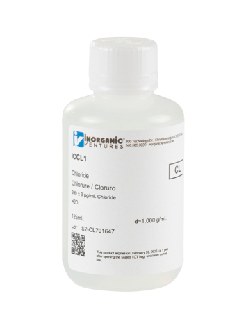 Dung dịch chuẩn Chloride 1000ug/mL, mã ICCL1, hãng IV, Mỹ 