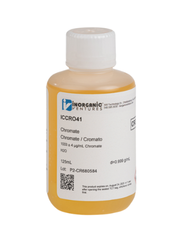 Dung dịch chuẩn Chromate 1000ug/mL, mã ICCRO41-125ML, chai 125ml, hãng IV, Mỹ 