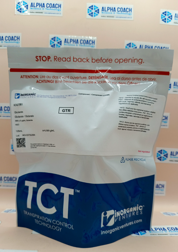 Dung dịch chuẩn Glutarate 1000ug/mL, mã ICGTR1-125ML, chai 125ml, hãng IV, Mỹ 