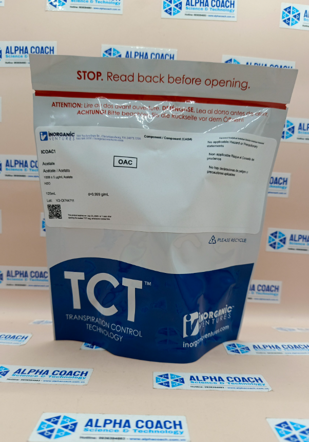 Dung dịch chuẩn Acetate 1000ug/mL, mã ICOAC1, hãng IV, Mỹ 