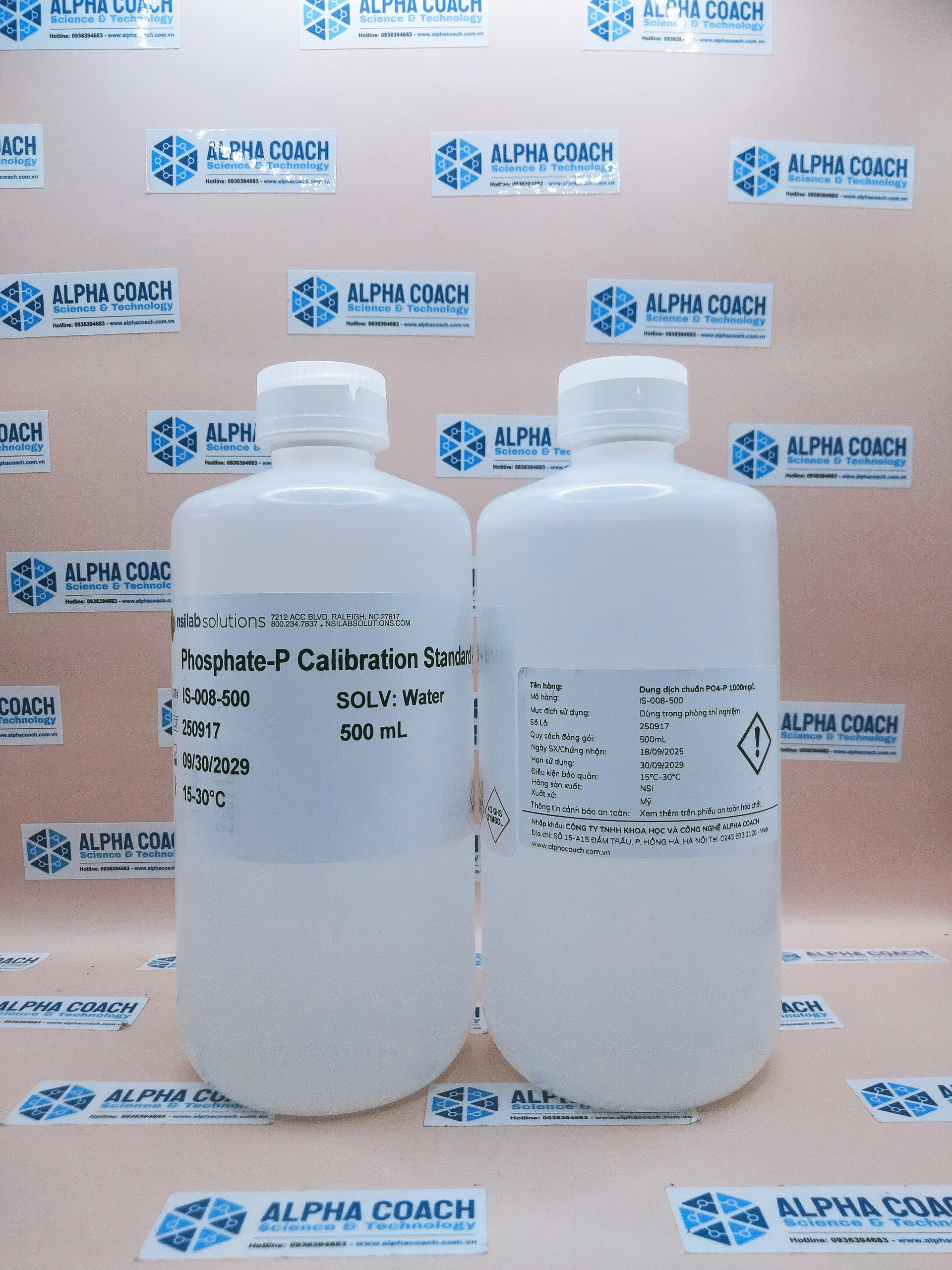 Dung dịch chuẩn PO4-P 1000mg/L, chai 500mL, hãng NSI, Mỹ