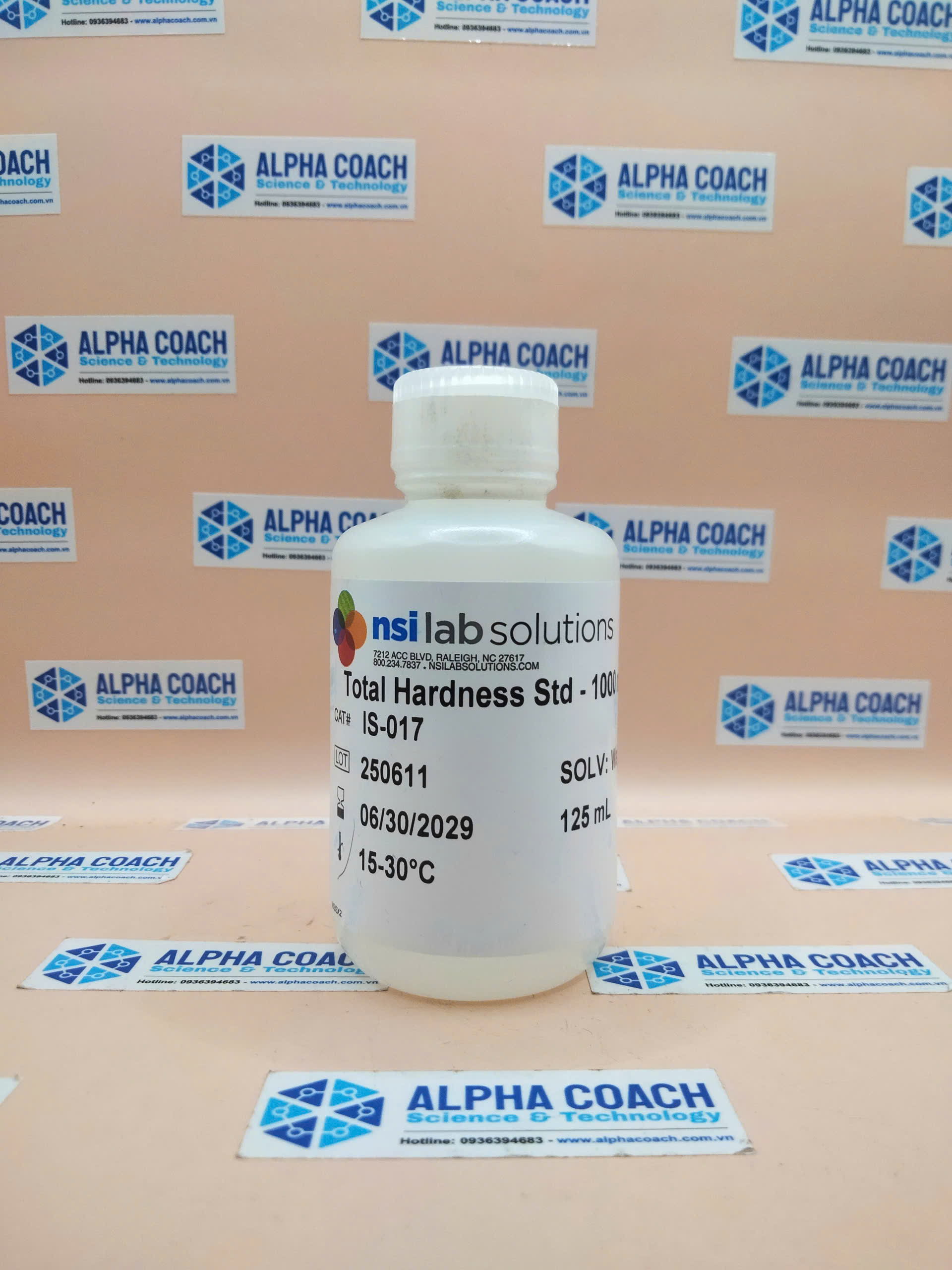 Dung dịch chuẩn Tổng độ cứng - Total Hardness CRM, 1000mg/L, mã IS-017-125, hãng NSI, Mỹ