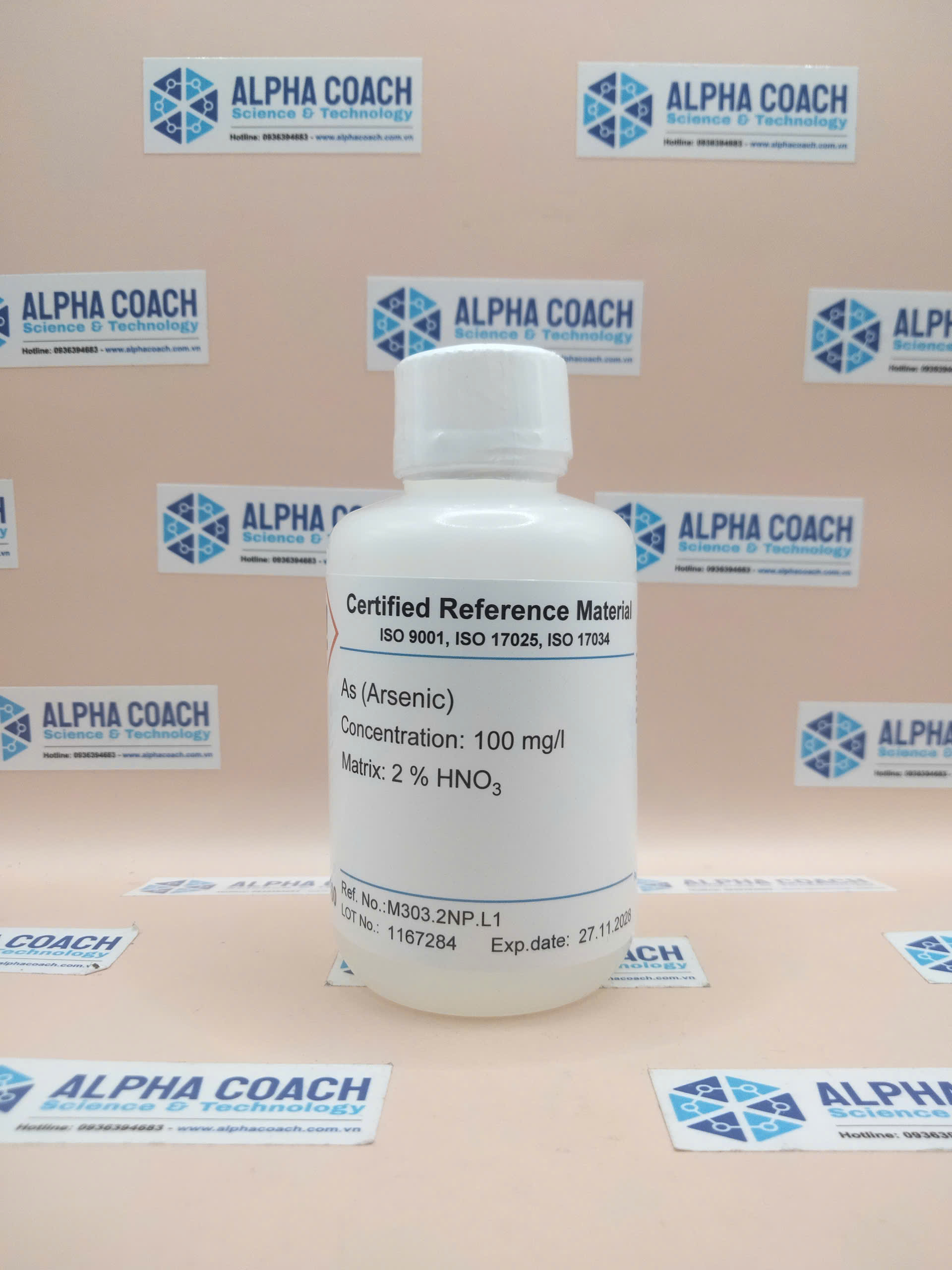 Dung dịch chuẩn ICP-MS - Arsenic (As) 100 mg/l, mã M303.2NP.L1, chai 100ml, hãng CPAchem, Bungari