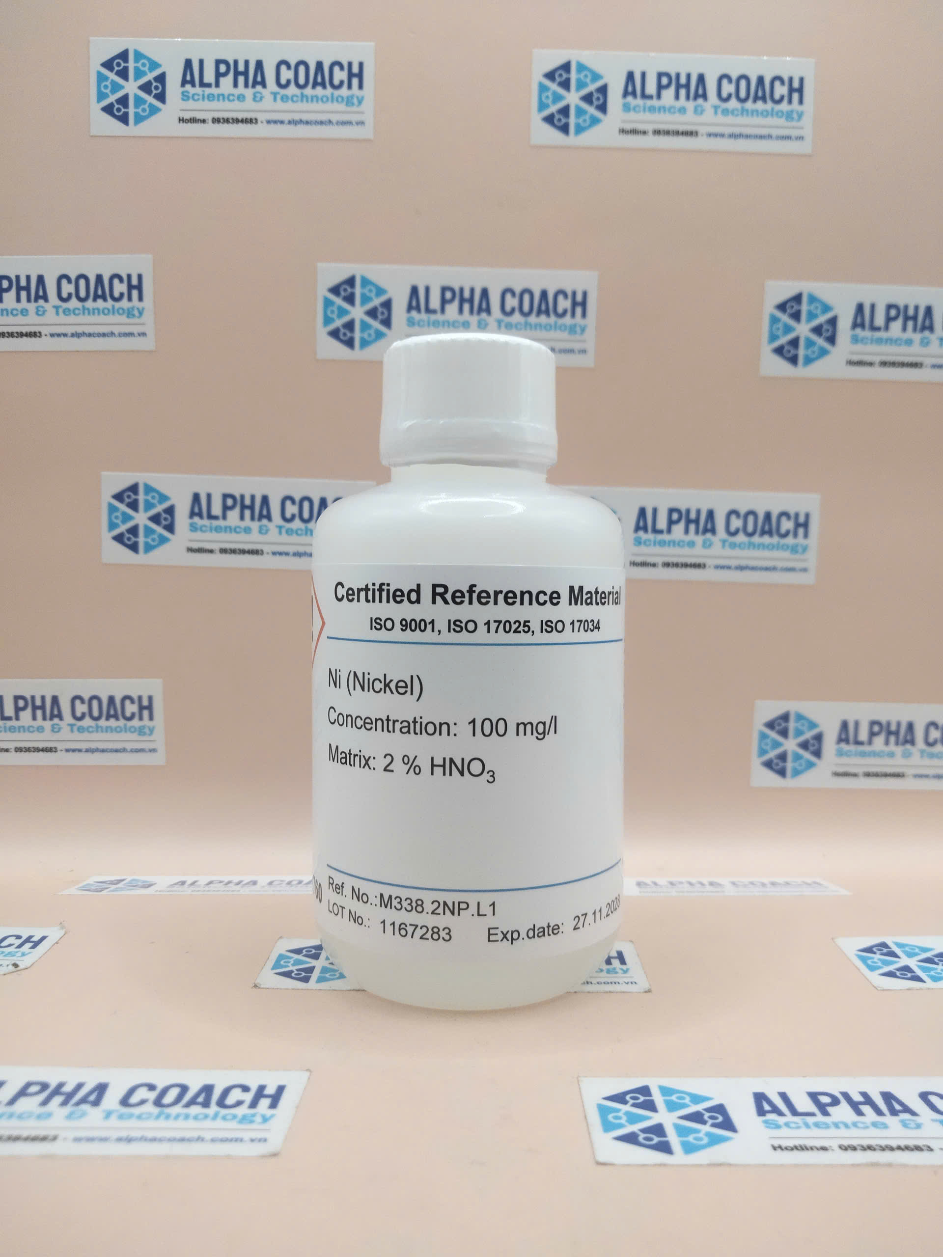 Dung dịch chuẩn ICP-MS - Nickel (Ni) 100 mg/l, mã M338.2NP.L1, chai 100ml, hãng CPAchem, Bungari