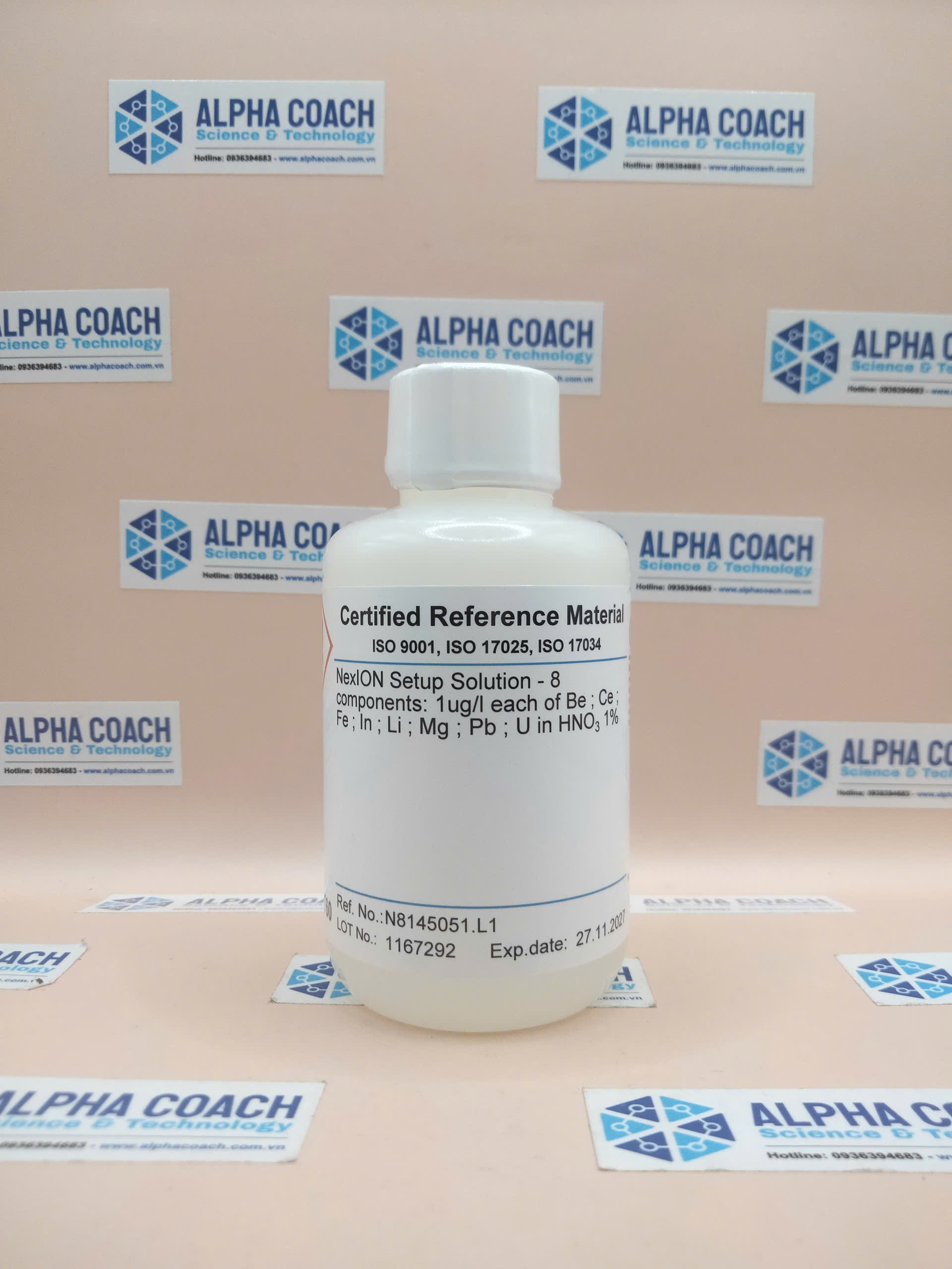 Dung dịch chuẩn NexION Setup - 8 thành phần nồng độ 1ug/l, mã N8145051.L1, hãng CPAchem, Bungari