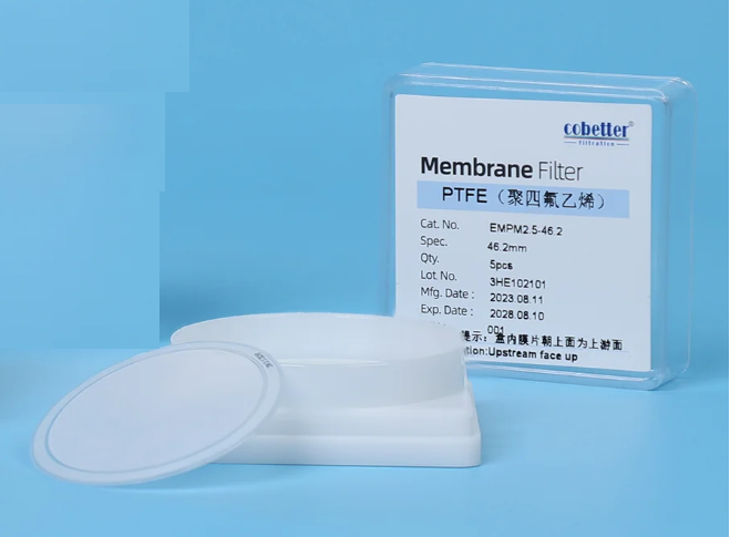 Màng lọc PTFE 46.2mm, 2um lấy mẫu bụi PM2.5 có vòng đệm PP, 25c/Hộp