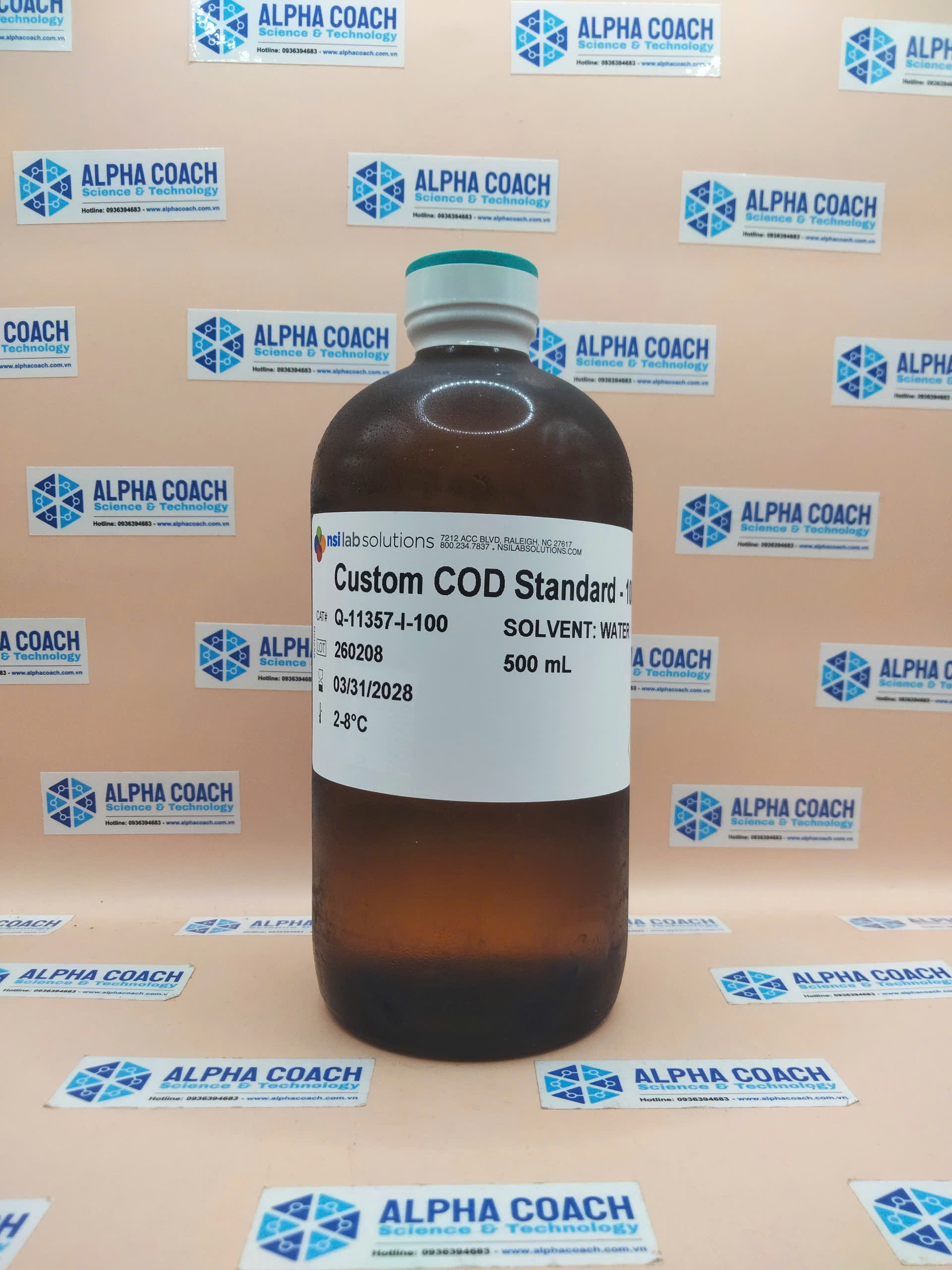 Dung dịch chuẩn COD 100mg/L, chai 500mL, hãng NSI, Mỹ