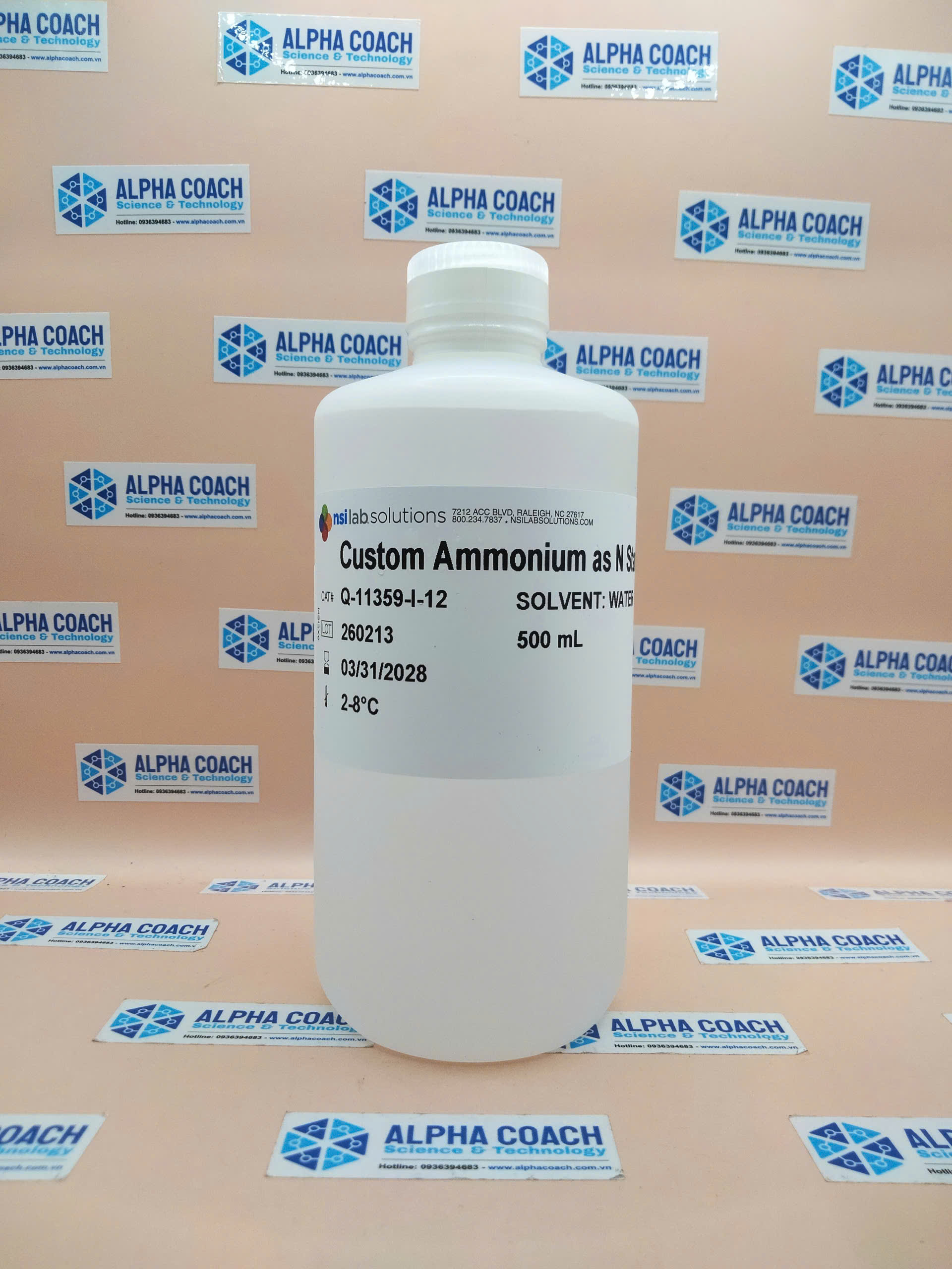 Dung dịch chuẩn NH4 - N (Amoni tính theo Nito) 12mg/L, hãng NSI, Mỹ