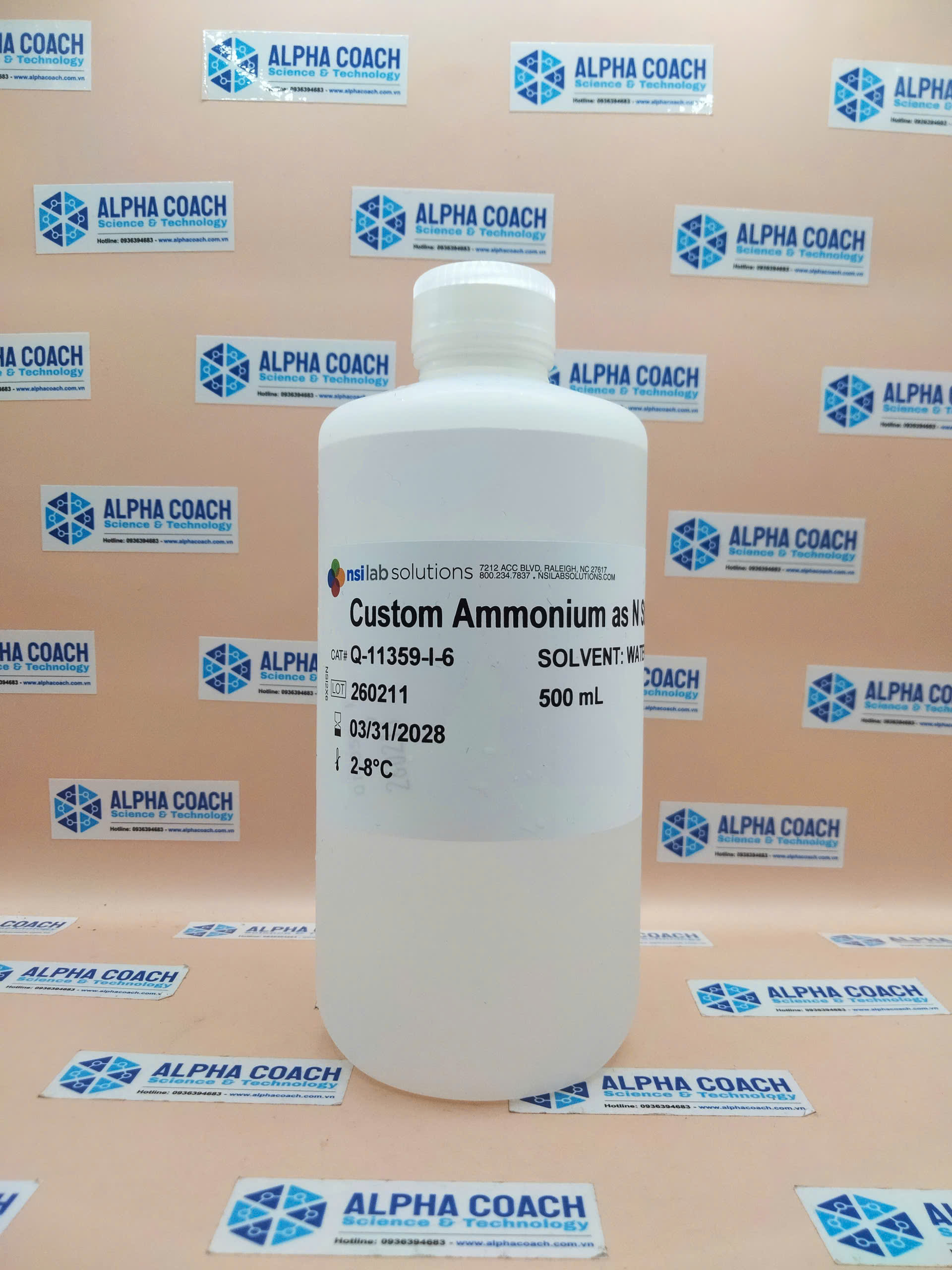 Dung dịch chuẩn NH4 - N (Amoni tính theo Nito) 6mg/L, hãng NSI, Mỹ