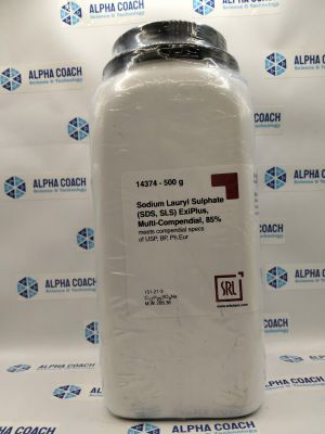 Hoá chất Sodium Lauryl Sulphate (SDS, SLS) ExiPlus, Multi-Compendial, 85%, mã: 14374, lọ 500g, hãng SRL, Ấn Độ
