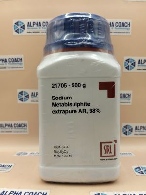 Hoá chất Sodium Metabisulphite extrapure AR, 98%, chai 500g, hãng SRL, Ấn Độ