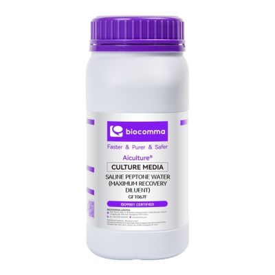 Môi trường vi sinh Saline Peptone Water (Maximum Recovery Diluent), chai 500g, mã GF1067F, hãng Biocomma, TQ